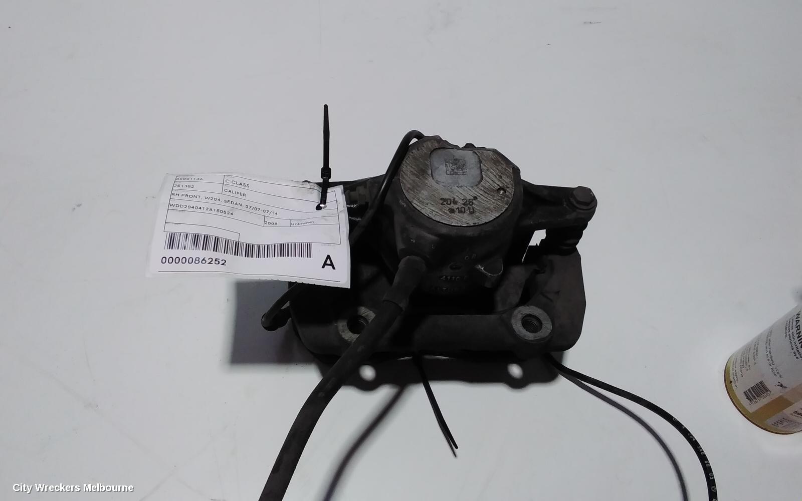 MERCEDES C CLASS CALIPER, RH FRONT, W204, SEDAN, 07/2007 - 07/2014