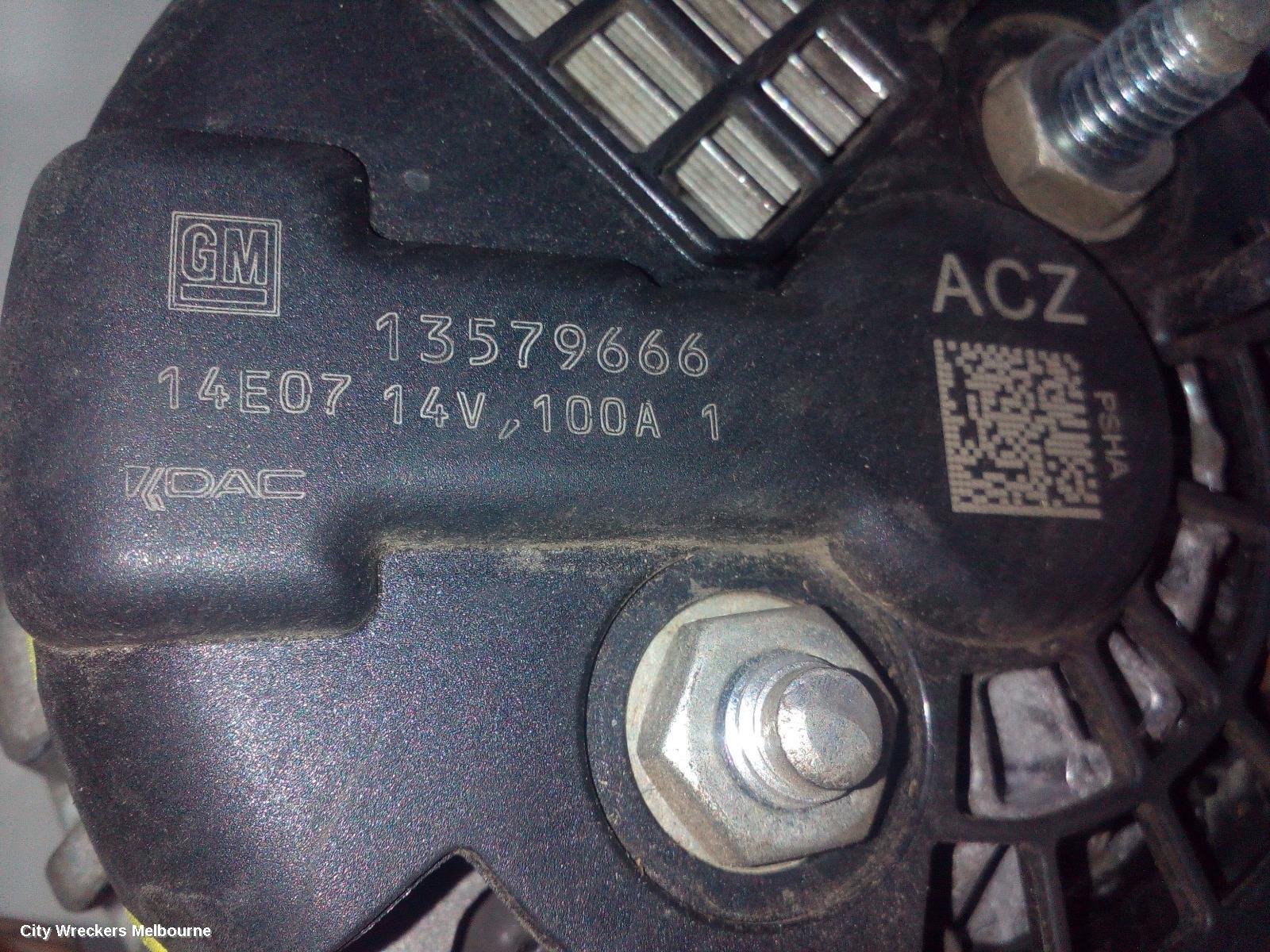 HOLDEN CRUZE ALTERNATOR, PETROL, 1.6, A16, TURBO, JH, 03/2013 - 01/2017
