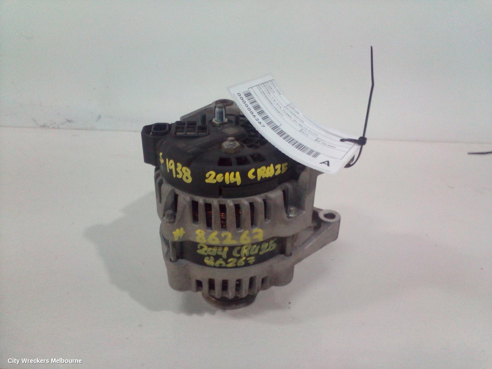 HOLDEN CRUZE ALTERNATOR, PETROL, 1.6, A16, TURBO, JH, 03/2013 - 01/2017