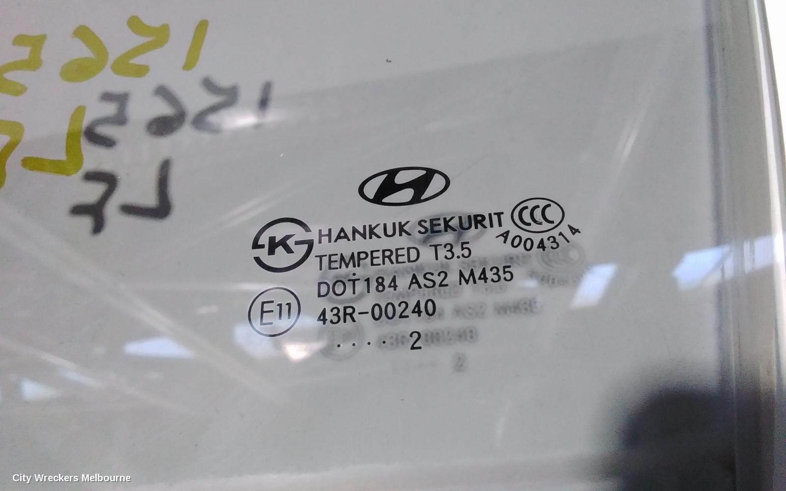 HYUNDAI VELOSTER LEFT FRONT DOOR WINDOW, FS, 12/2011 - 02/2018