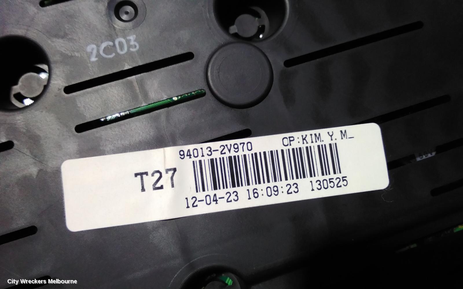 HYUNDAI VELOSTER INSTRUMENT CLUSTER, AUTO, NON BADGE ON TOP (SPEEDO TILL 240), NON TURBO TYPE, FS, 12/2011 - 02/2018