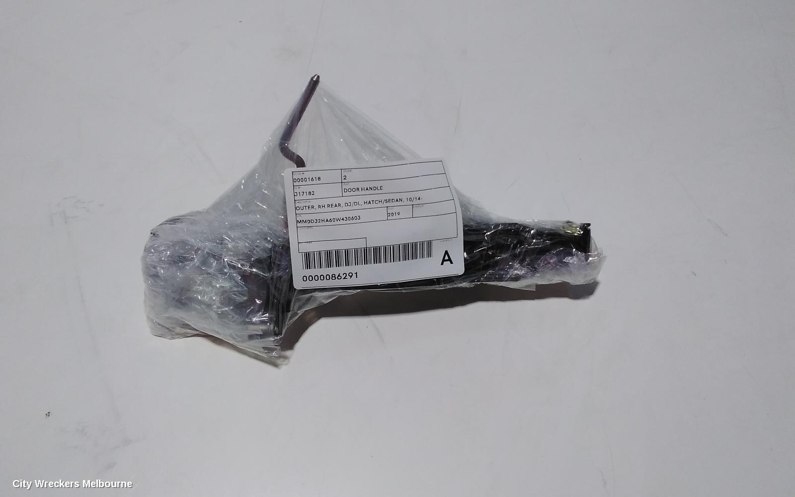 MAZDA 2 DOOR HANDLE, OUTER, RH REAR, DJ/DL, HATCH/SEDAN, 10/2014 ONWARDS