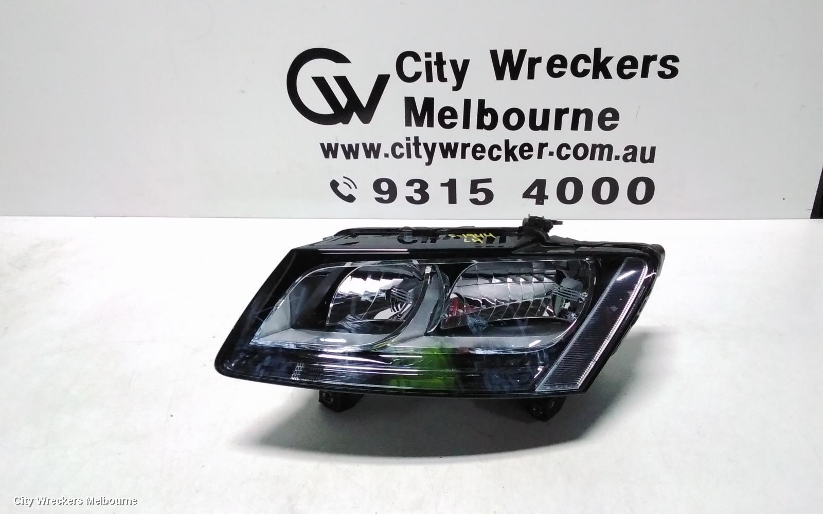 AUDI Q5 LEFT HEADLAMP, 8R, HALOGEN TYPE, 03/2009 - 10/2012