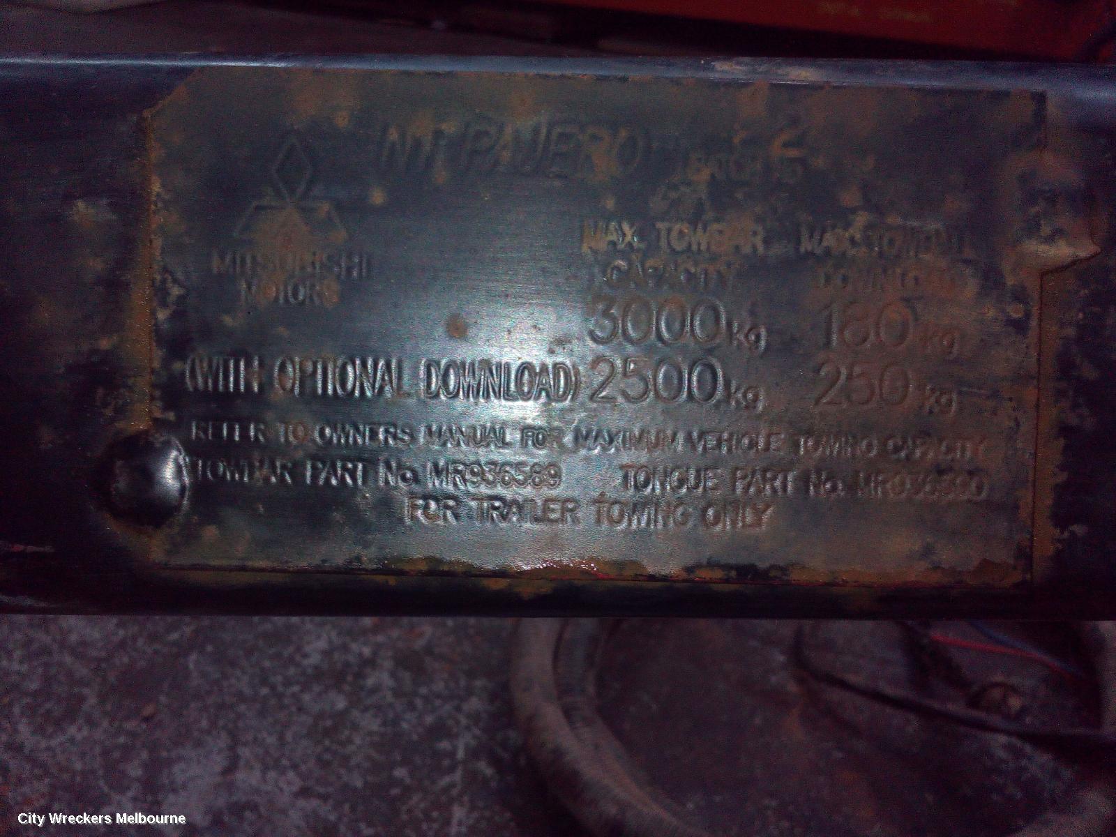 MITSUBISHI PAJERO TOWBAR, NS-NW, FACTORY, 11/2006 ONWARDS