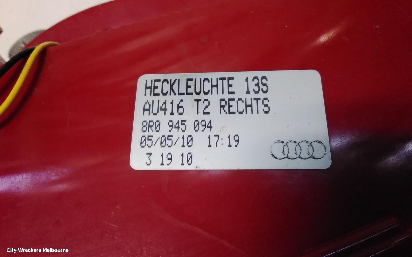 AUDI Q5 LEFT TAILLIGHT, IN TAILGATE, 8R, STANDARD TYPE, 03/2009 - 01/2017