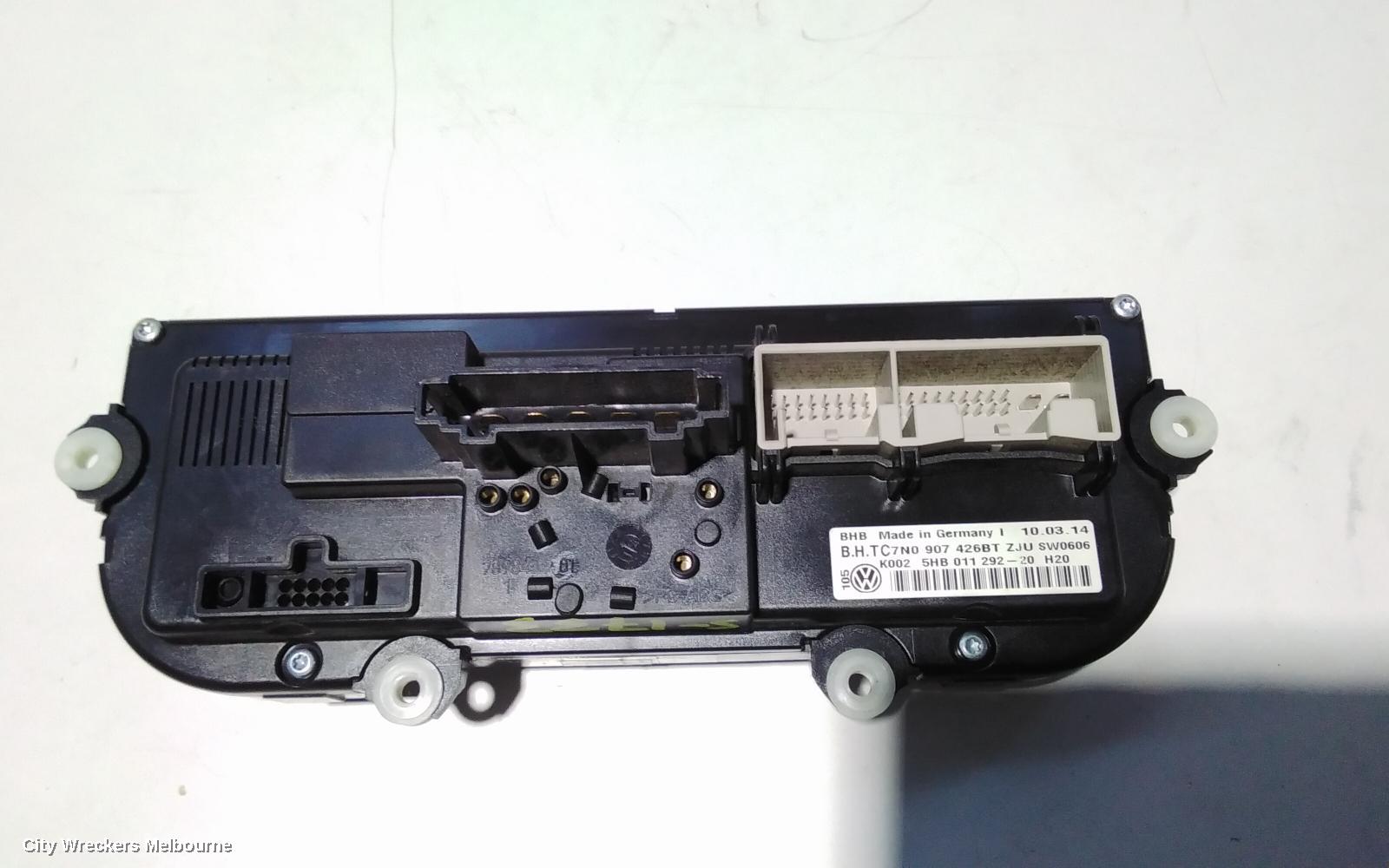 VOLKSWAGEN CADDY HEATER/AC CONTROLS, 2K, 08/2010 - 06/2015