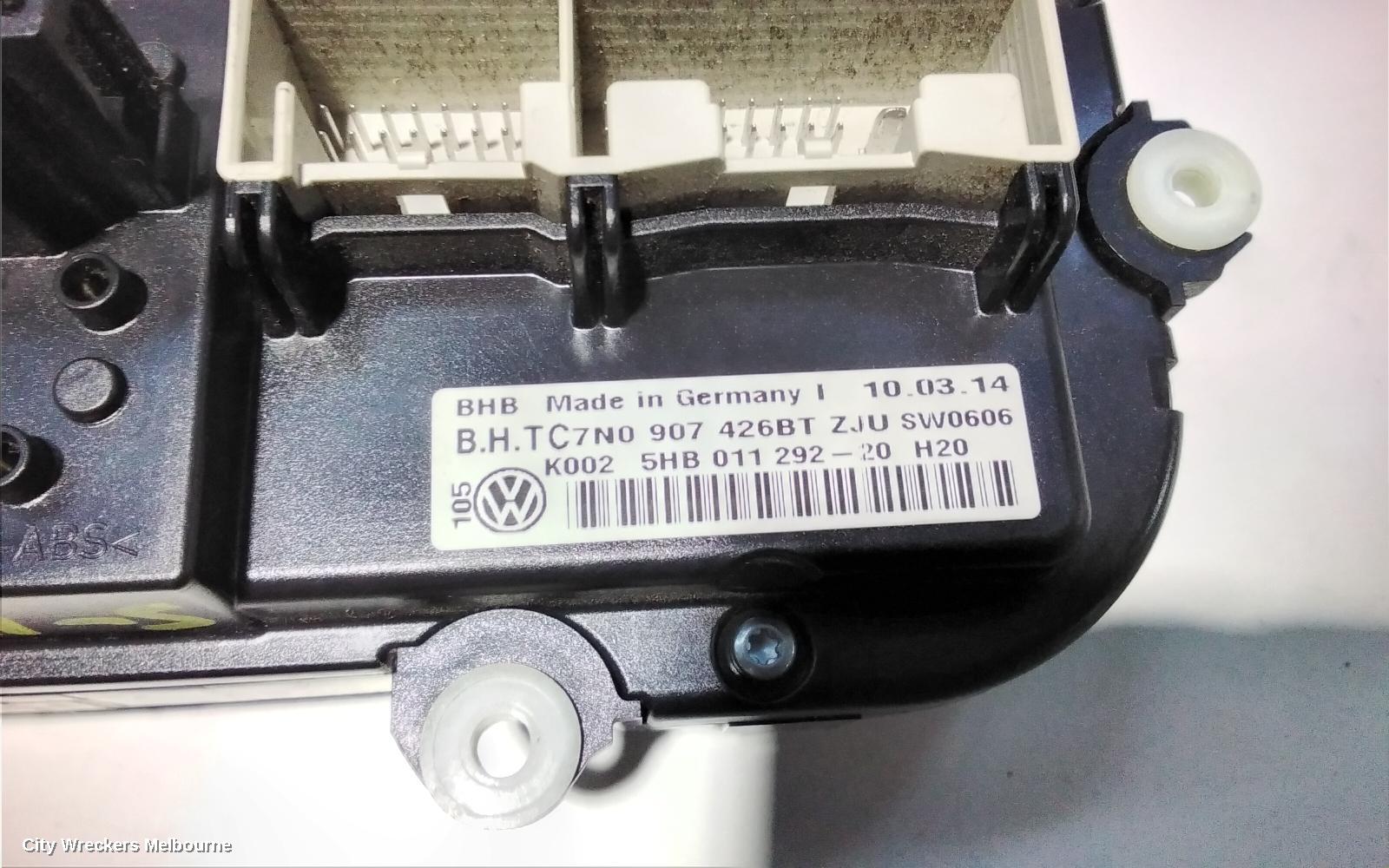 VOLKSWAGEN CADDY HEATER/AC CONTROLS, 2K, 08/2010 - 06/2015