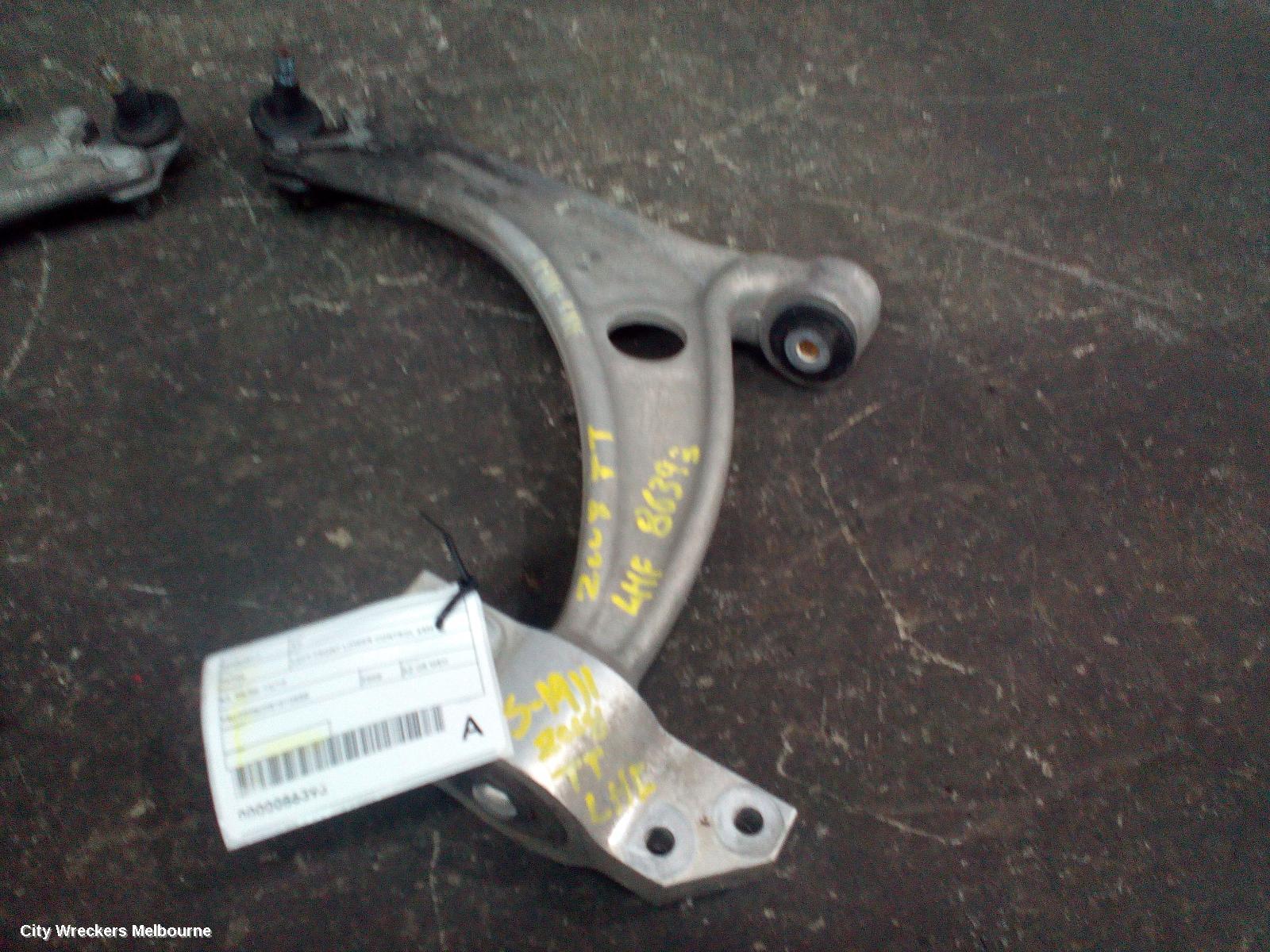 AUDI TT LEFT FRONT LOWER CONTROL ARM, 8J, 09/2006 - 12/2014