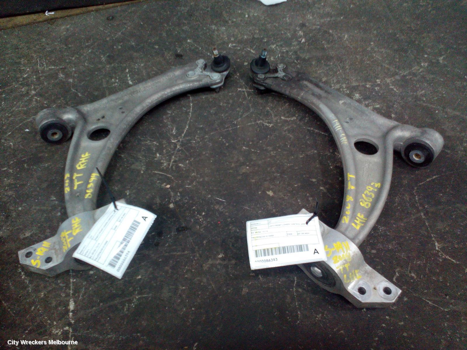 AUDI TT LEFT FRONT LOWER CONTROL ARM, 8J, 09/2006 - 12/2014