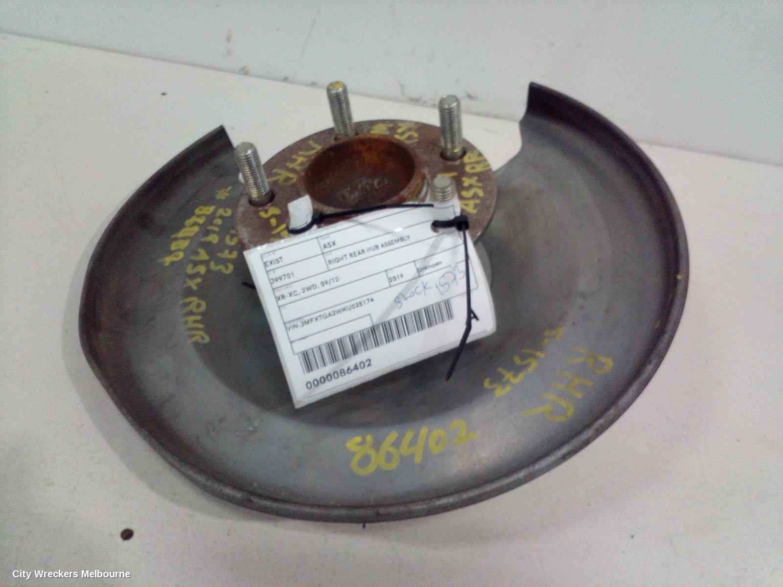 MITSUBISHI ASX RIGHT REAR HUB ASSEMBLY, XB-XC, 2WD, 09/2012 ONWARDS