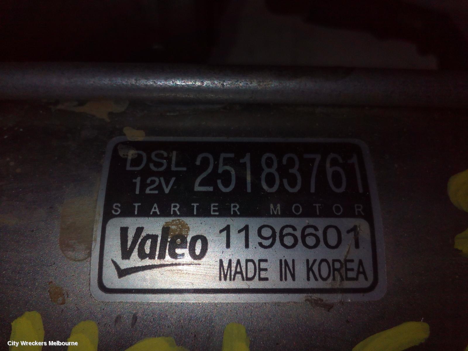 HOLDEN CAPTIVA STARTER, DIESEL, 2.2, CG, 3-BOLT TYPE, 01/2011 - 06/2018