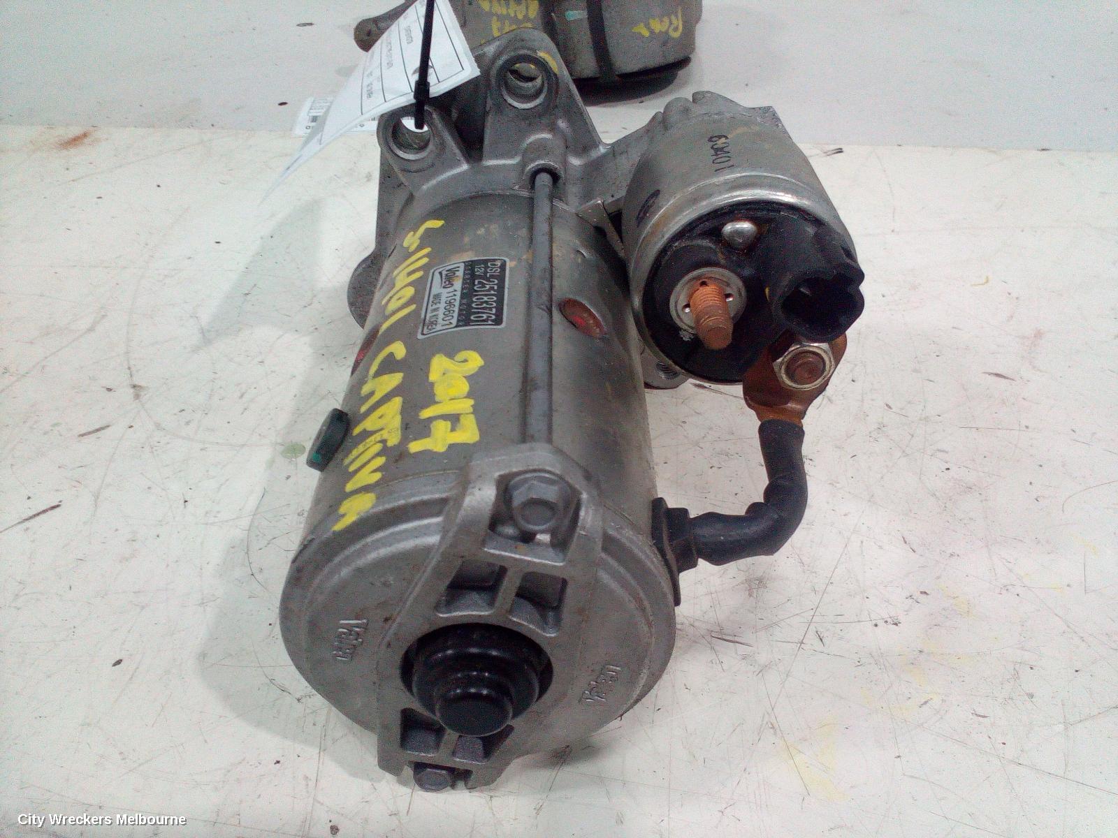 HOLDEN CAPTIVA STARTER, DIESEL, 2.2, CG, 3-BOLT TYPE, 01/2011 - 06/2018