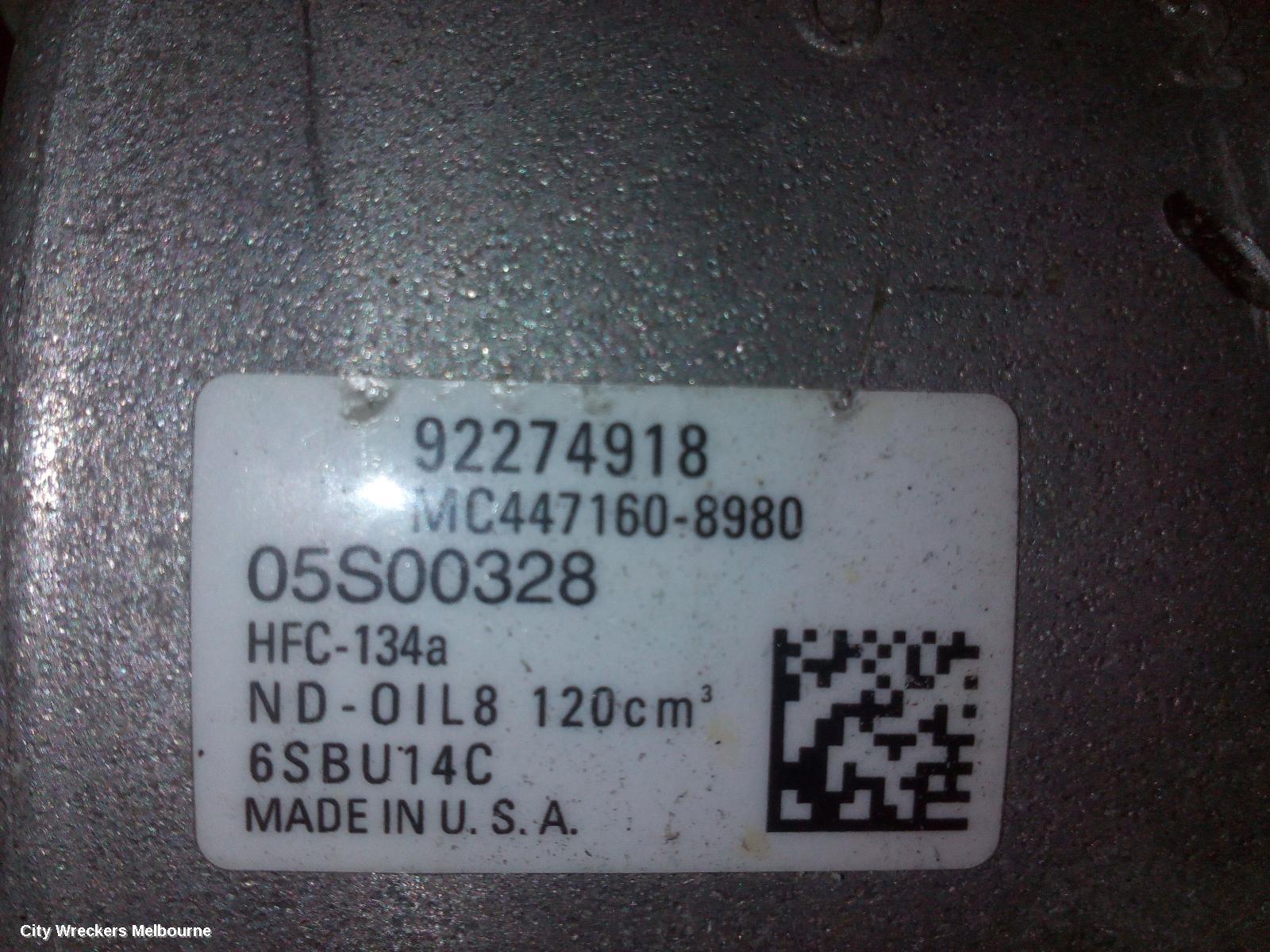 HOLDEN COMMODORE A/C COMPRESSOR, VF, 3.0, 05/2013 - 12/2017