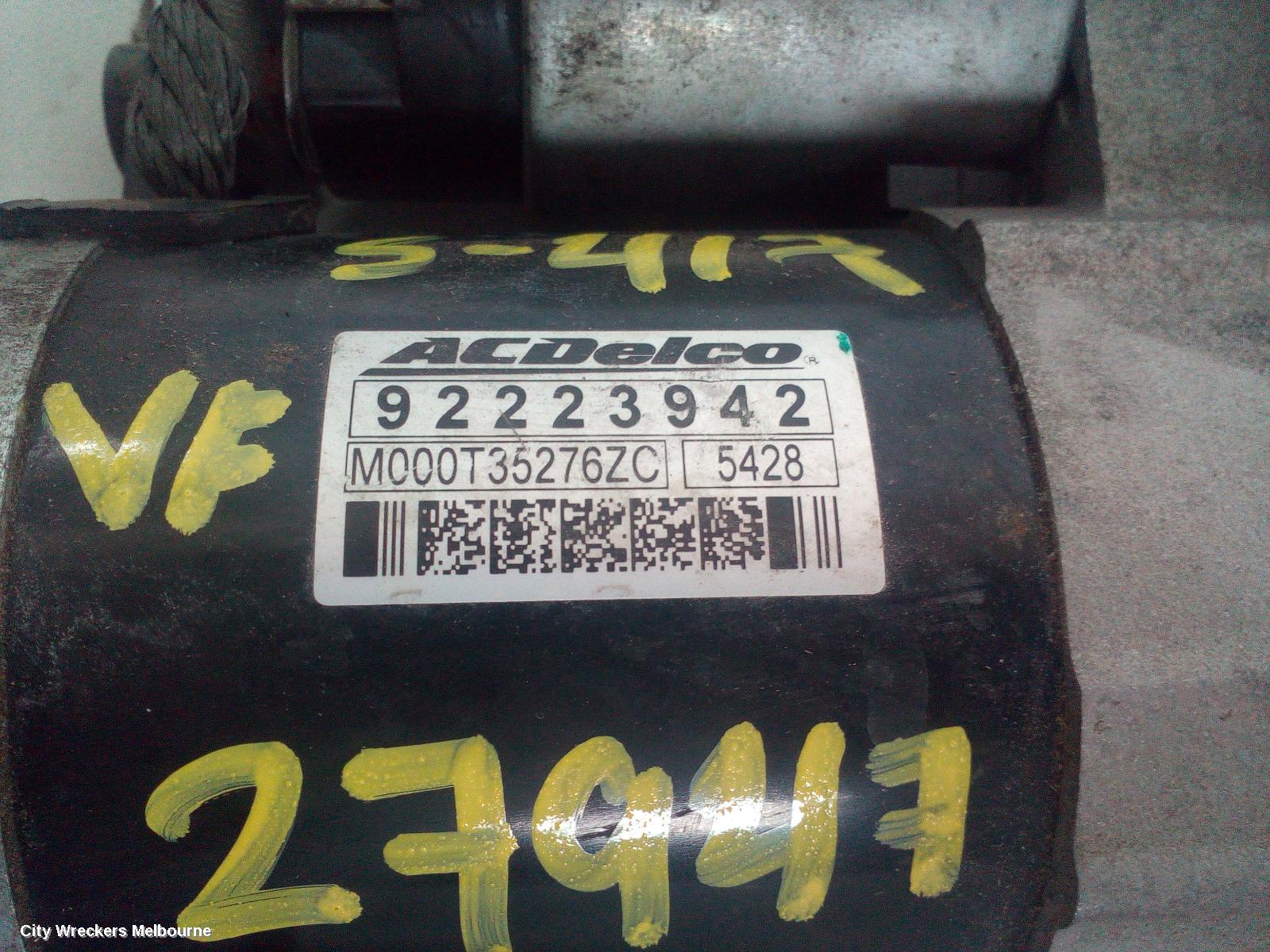 HOLDEN COMMODORE STARTER, 3.0, LFW, VF, 05/2013 - 12/2017