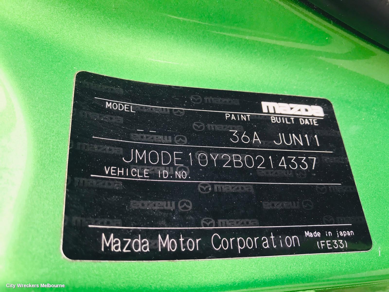 MAZDA 2 SUNVISOR, DE SERIES, LH SIDE, 09/2007 - 09/2014