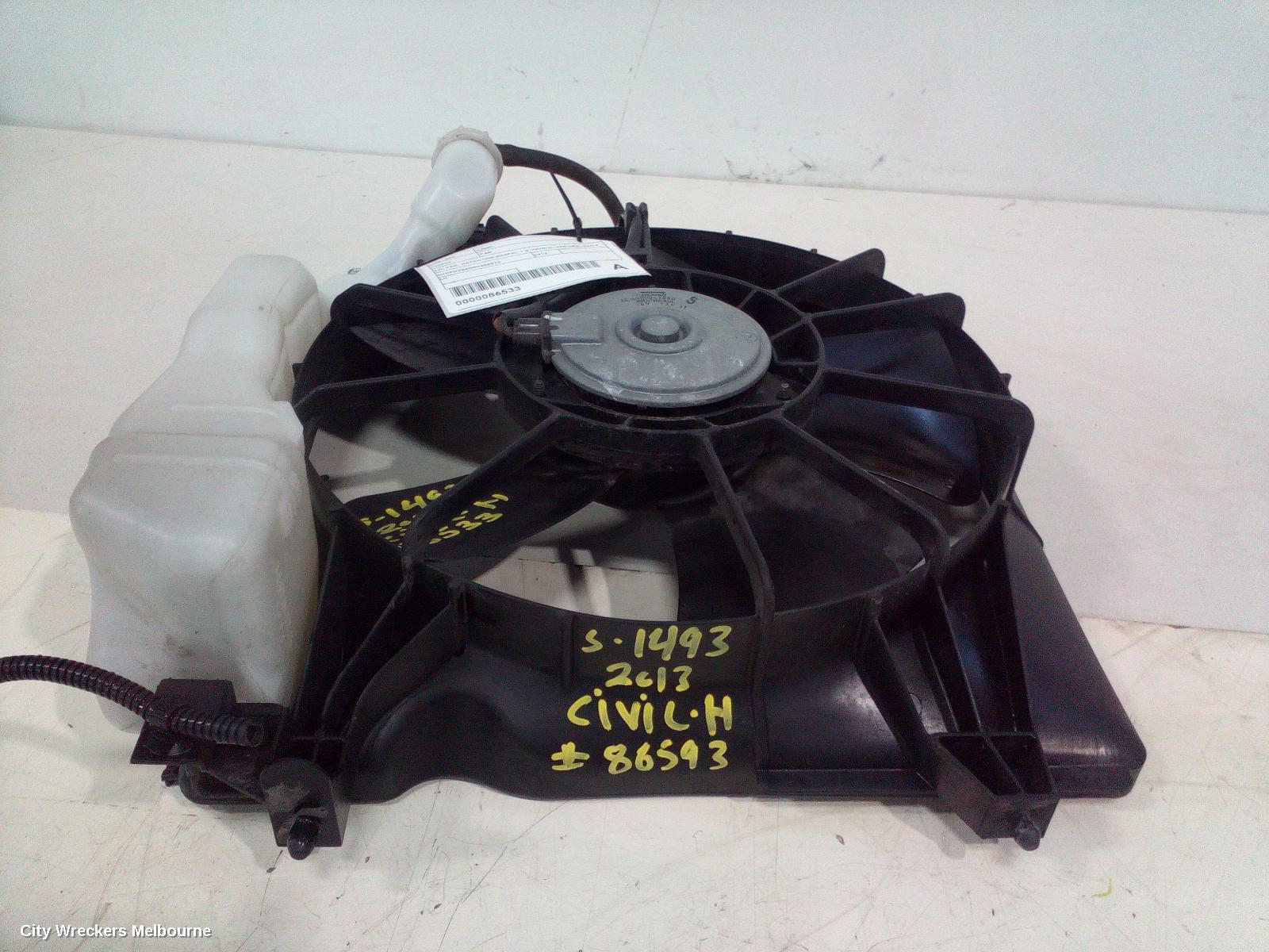 HONDA CIVIC FAN, A/C FAN, HATCH (VIN SHHFK), 1.8, PETROL, 9TH GEN, 06/2012 - 04/2016