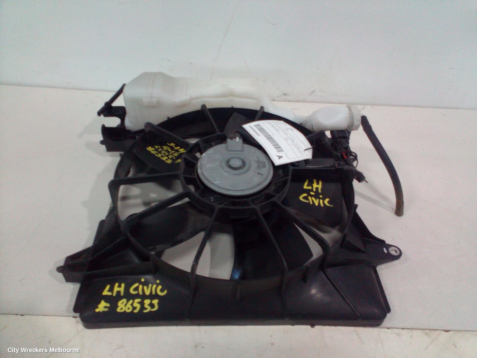 HONDA CIVIC FAN, A/C FAN, HATCH (VIN SHHFK), 1.8, PETROL, 9TH GEN, 06/2012 - 04/2016