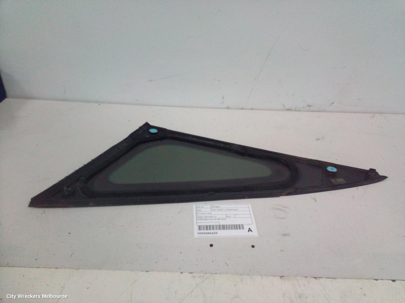 HONDA ODYSSEY RIGHT FRONT 1/4 DOOR GLASS, RC1, 02/2014 - 12/2020