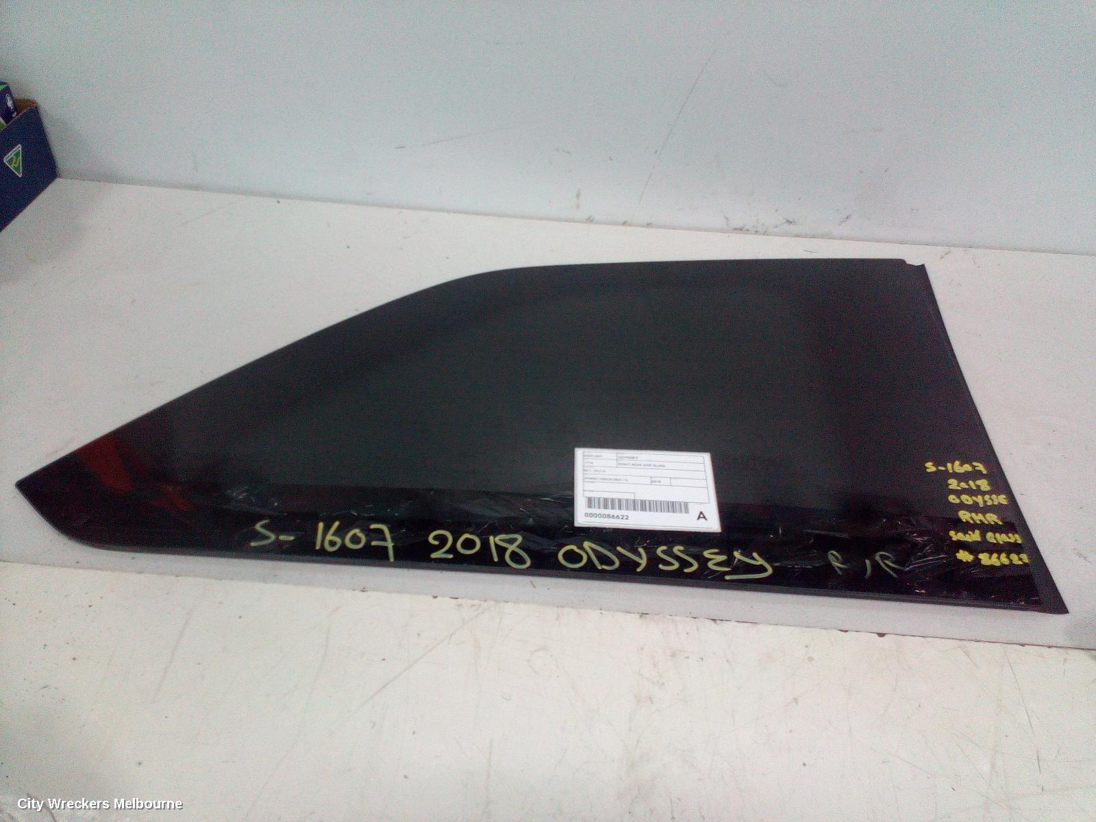 HONDA ODYSSEY RIGHT REAR SIDE GLASS, RC1, 02/2014 - 03/2022