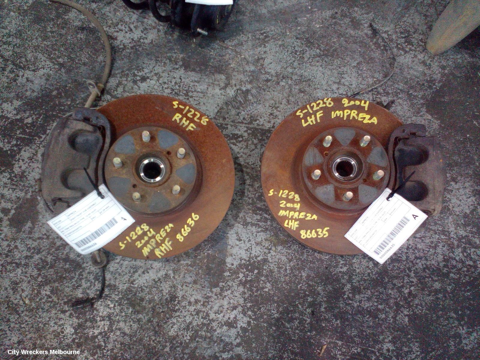 SUBARU IMPREZA RIGHT FRONT HUB ASSEMBLY, ABS, (TONE RING ON CV) TYPE, 10/1999 - 04/2007