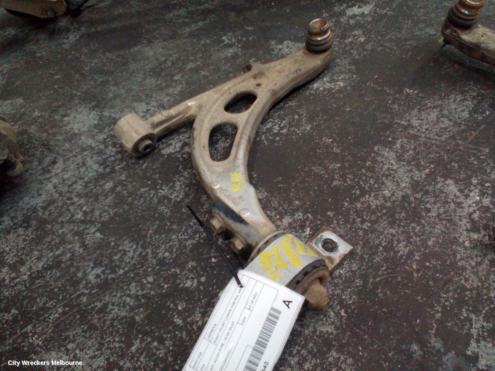 SUBARU IMPREZA RIGHT FRONT LOWER CONTROL ARM, SEDAN, ALLOY TYPE, 10/2000 - 04/2007