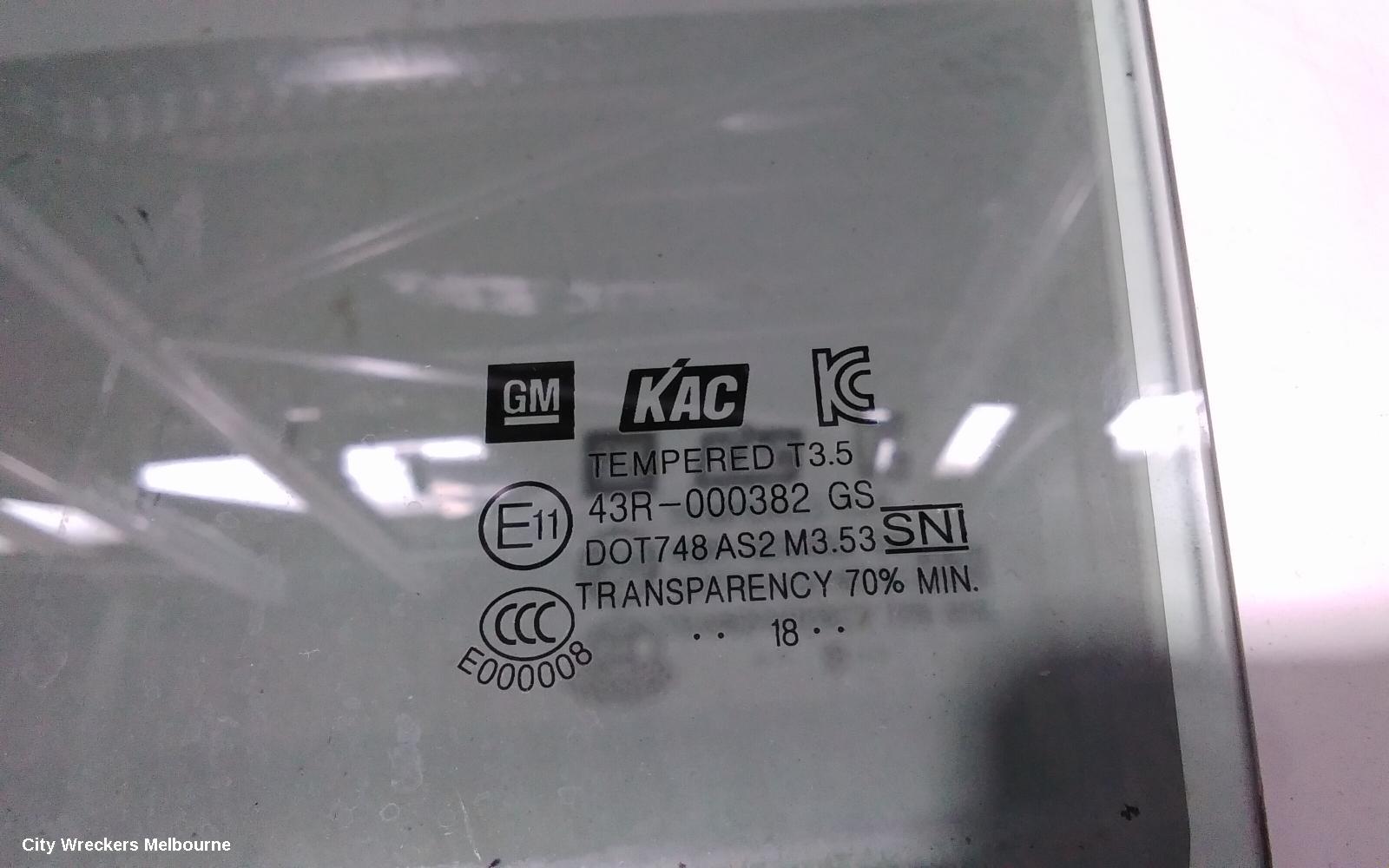 HOLDEN TRAX LEFT REAR DOOR WINDOW, TJ SERIES, 08/2013 - 12/2020