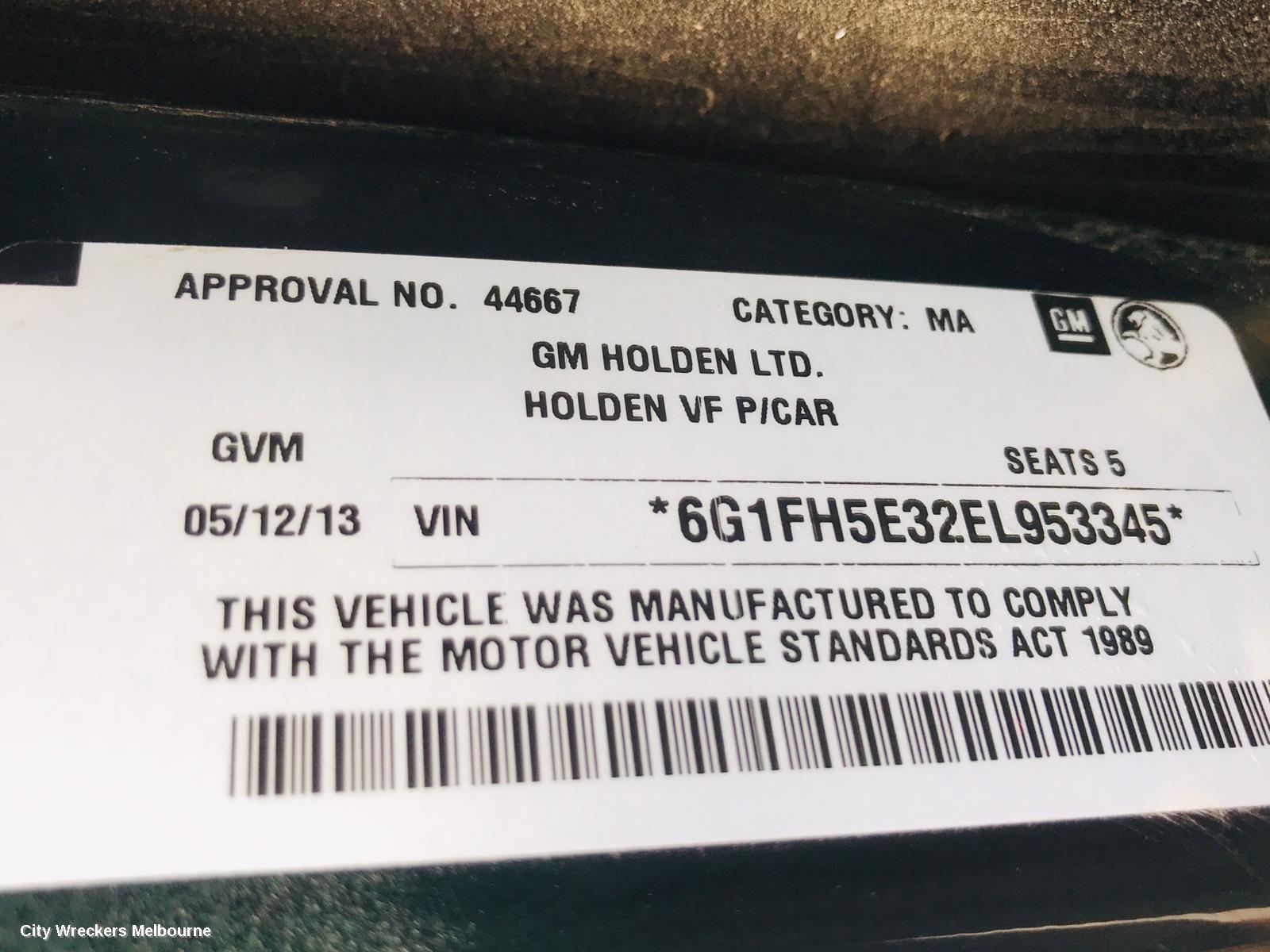 HOLDEN COMMODORE AIRBAG MODULE/SENSOR, CLOCKSPRING, VF, 05/2013 - 12/2017