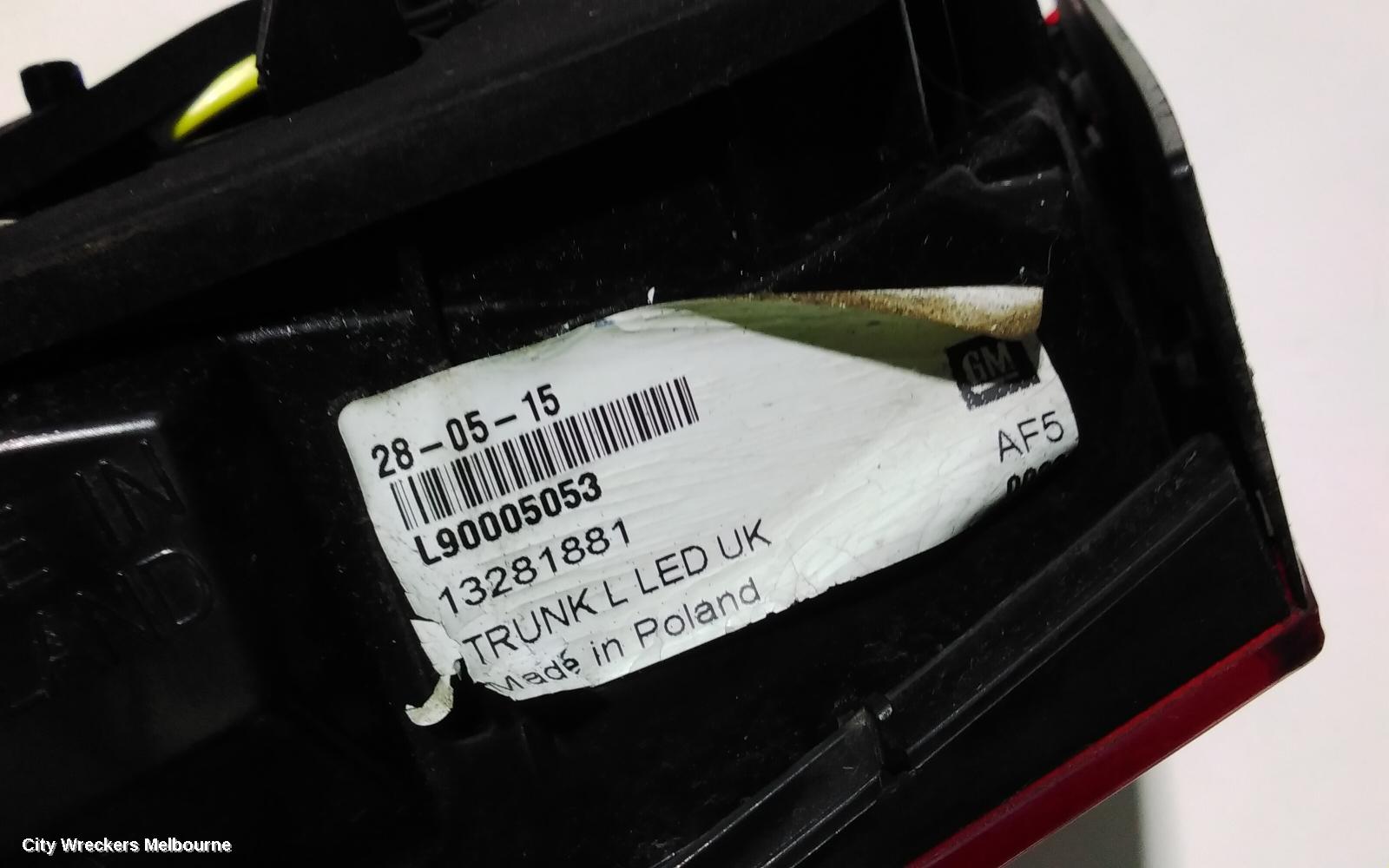 HOLDEN ASTRA REAR GARNISH, TAILGATE LAMP (LH SIDE), PJ, 3DR HATCH, GTC, NON LED TYPE, 12/2014 - 01/2017