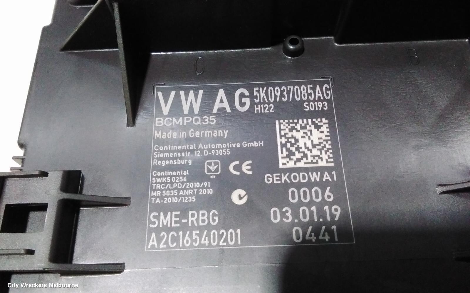 VOLKSWAGEN CADDY ECU, BCM, 2KN, 07/2015 - 02/2021