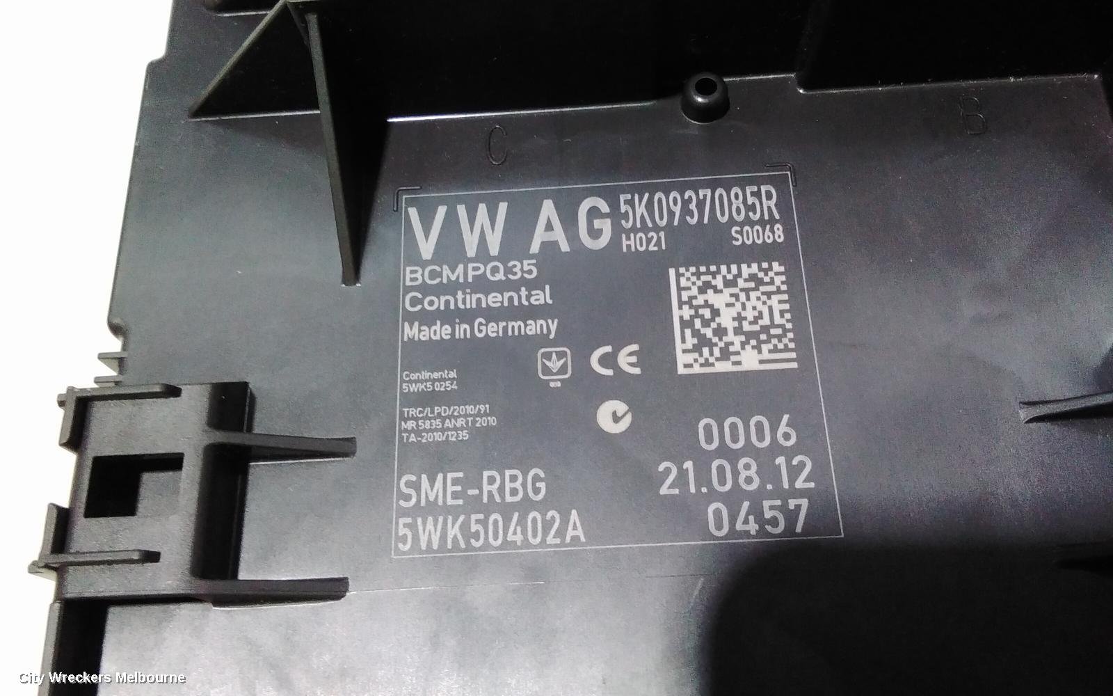 VOLKSWAGEN CADDY ECU, BODY CONTROL MODULE, 2K, 12/2004 - 06/2015