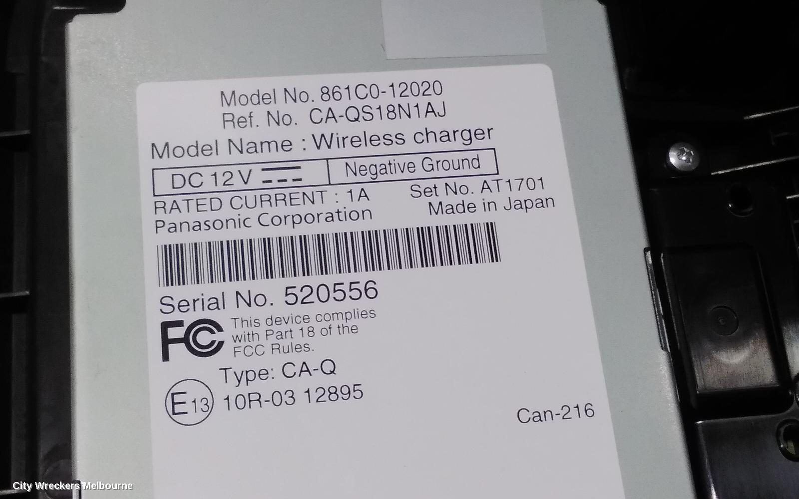 TOYOTA COROLLA, E210, 07/2018 ONWARDS, 861C012020 MOBILE WIRELESS CHARGER: 86704