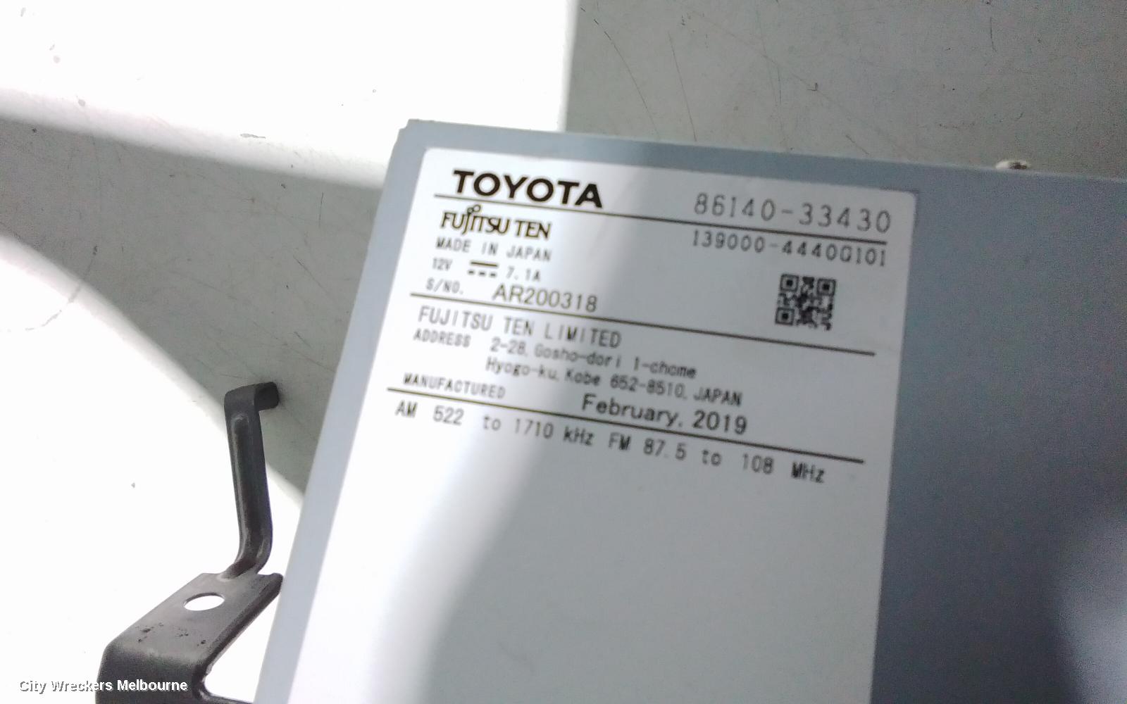 TOYOTA CAMRY RADIO/CD/DVD/SAT/TV, 7IN TOUCHSCREEN, ASCENT, XV70, 09/2017 - 01/2021