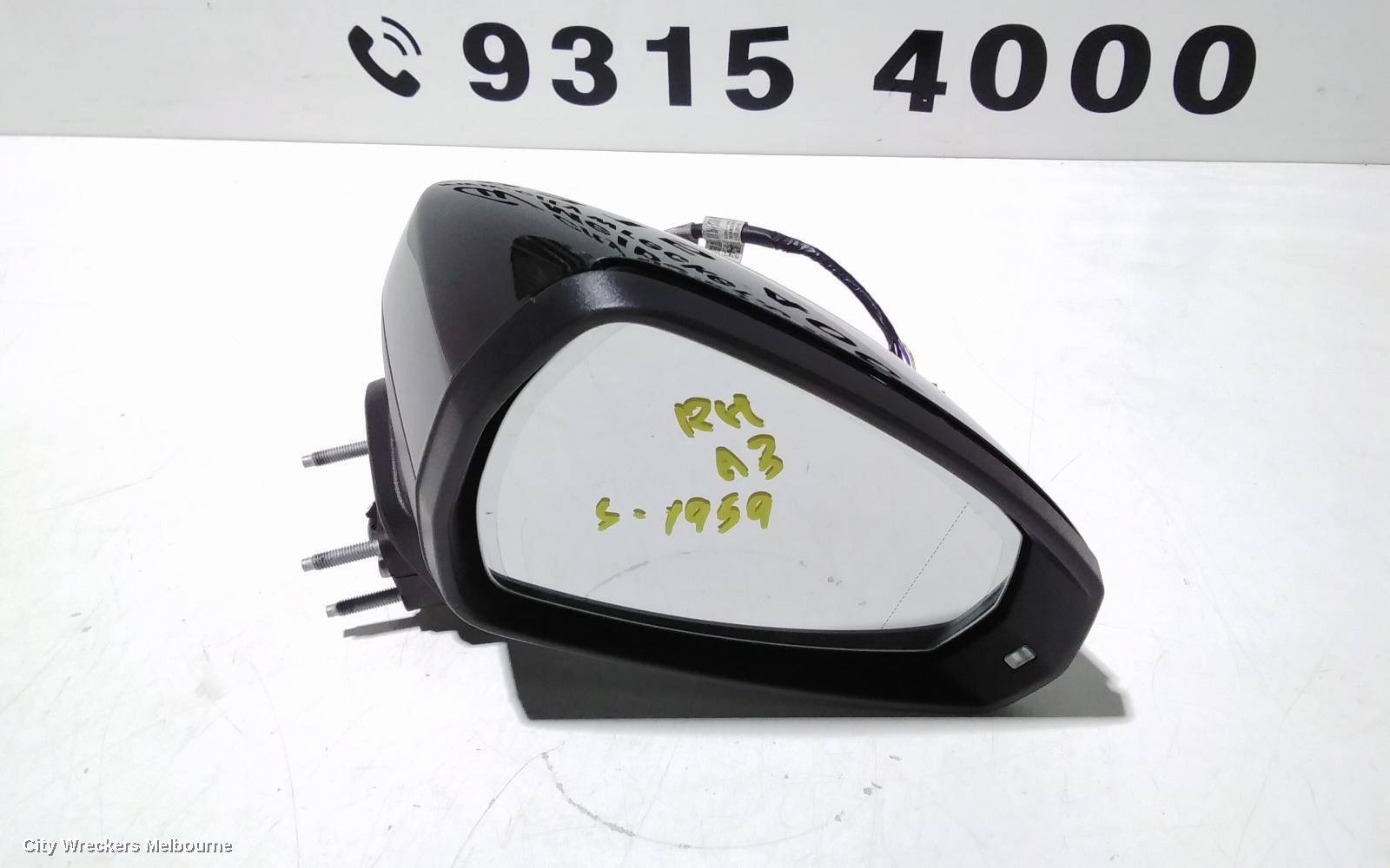 AUDI A3 RIGHT DOOR MIRROR, 8V, A3, SEDAN, POWER FOLD, NON LANE CHANGE ASSIST TYPE (6XK/7Y0), 05/2016 - 10/2020