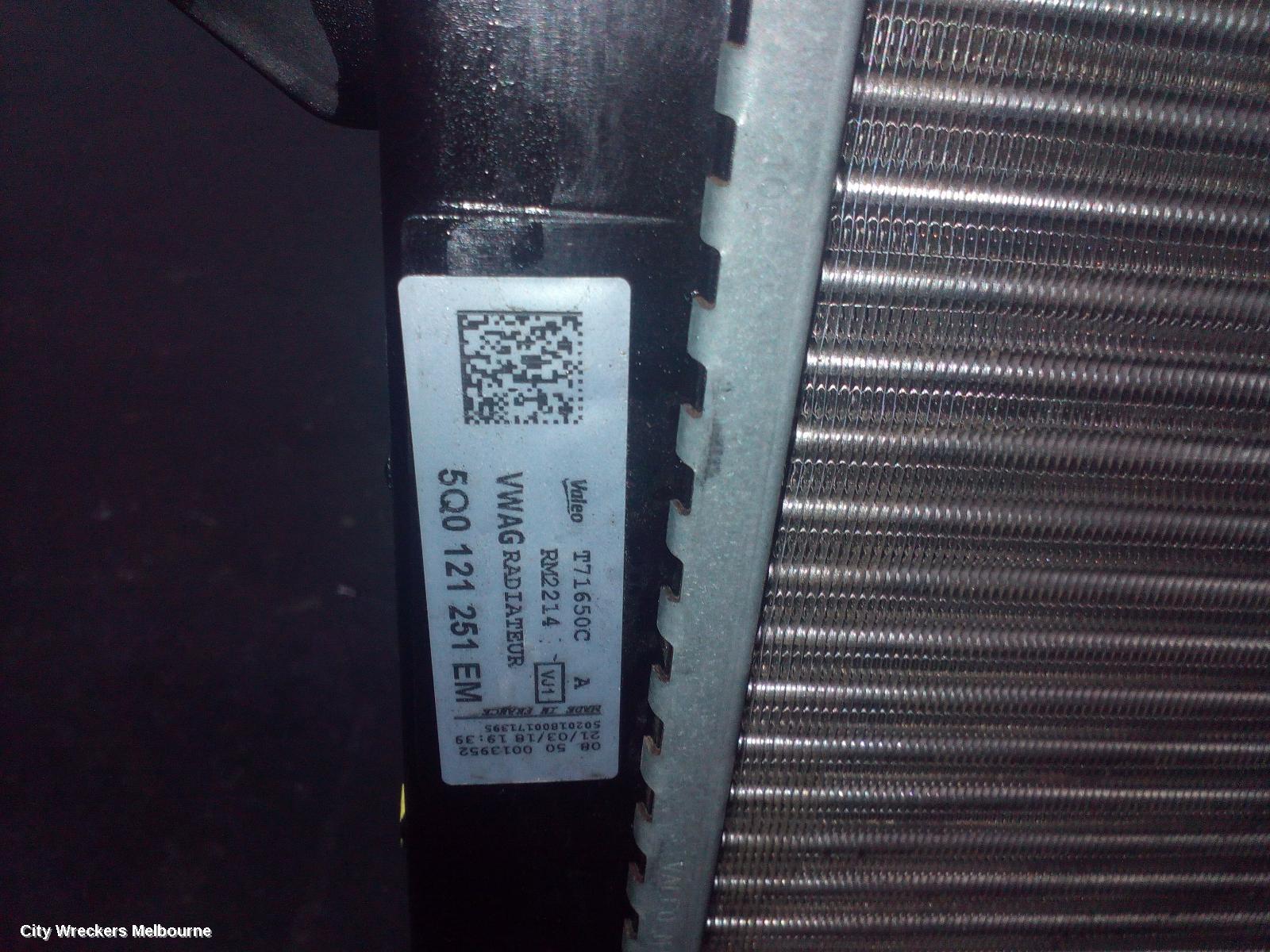 AUDI A3 RADIATOR, PRIMARY RADIATOR (CLOSEST TO ENGINE), AUTO, 1.4, PETROL, 8V, 05/2013 - 10/2020