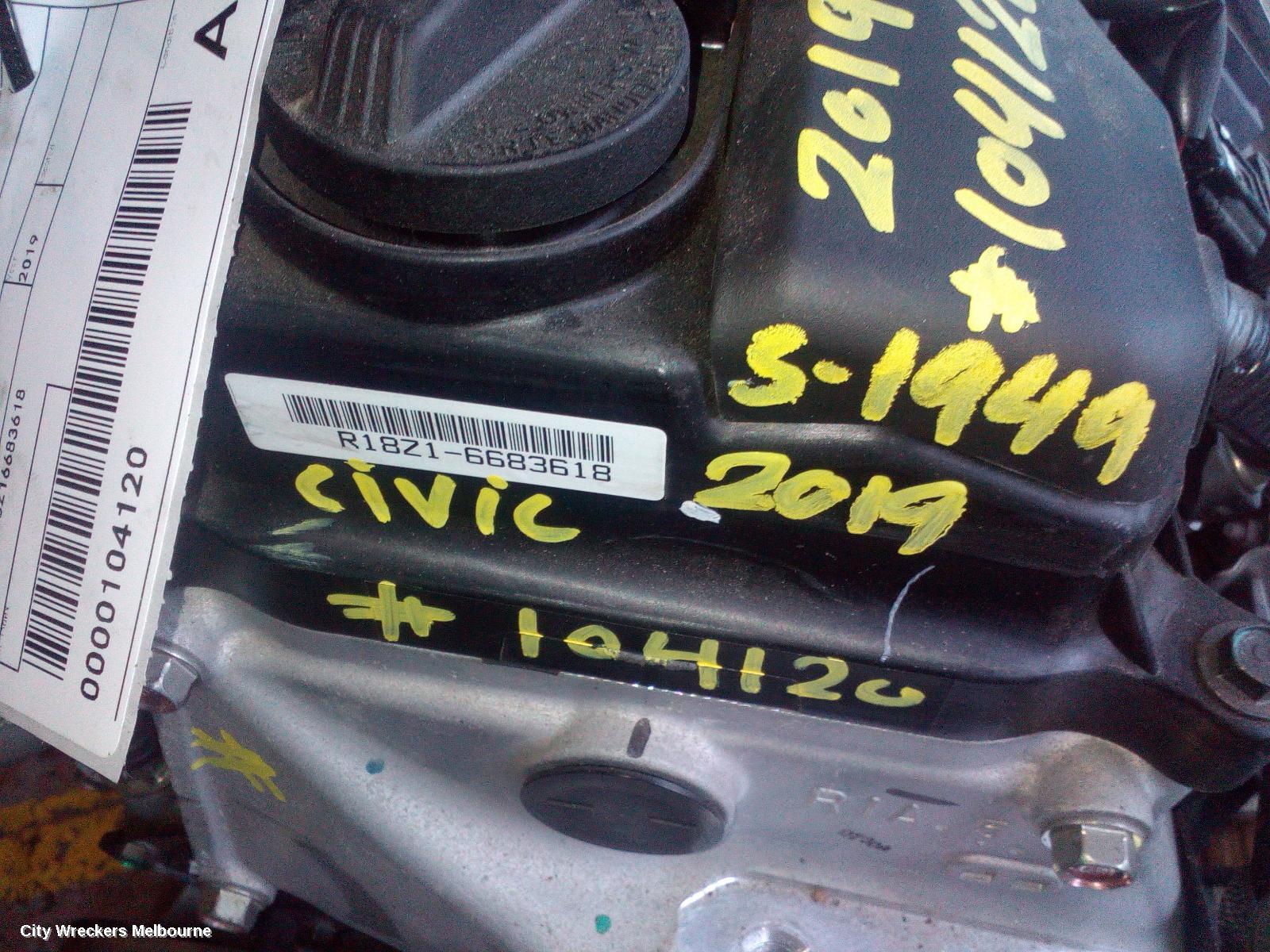 HONDA CIVIC ENGINE, PETROL, 1.8, 10TH GEN, 05/2016 ONWARDS