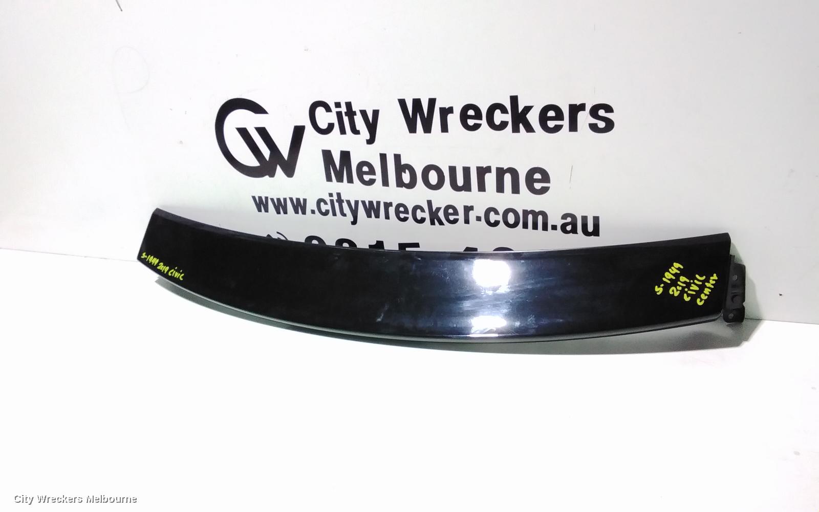 HONDA CIVIC REAR SPOILER, 10TH GEN, HATCH, CENTRE, W/ STOP LAMP TYPE, 05/2016 - 08/2021