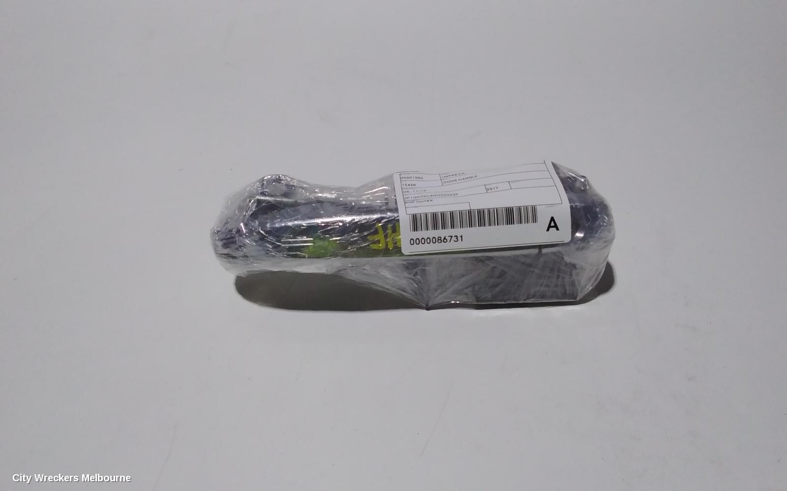 SUBARU IMPREZA DOOR HANDLE, G5, RH FRONT, OUTER, COLOUR CODED, 11/2016 - 09/2023
