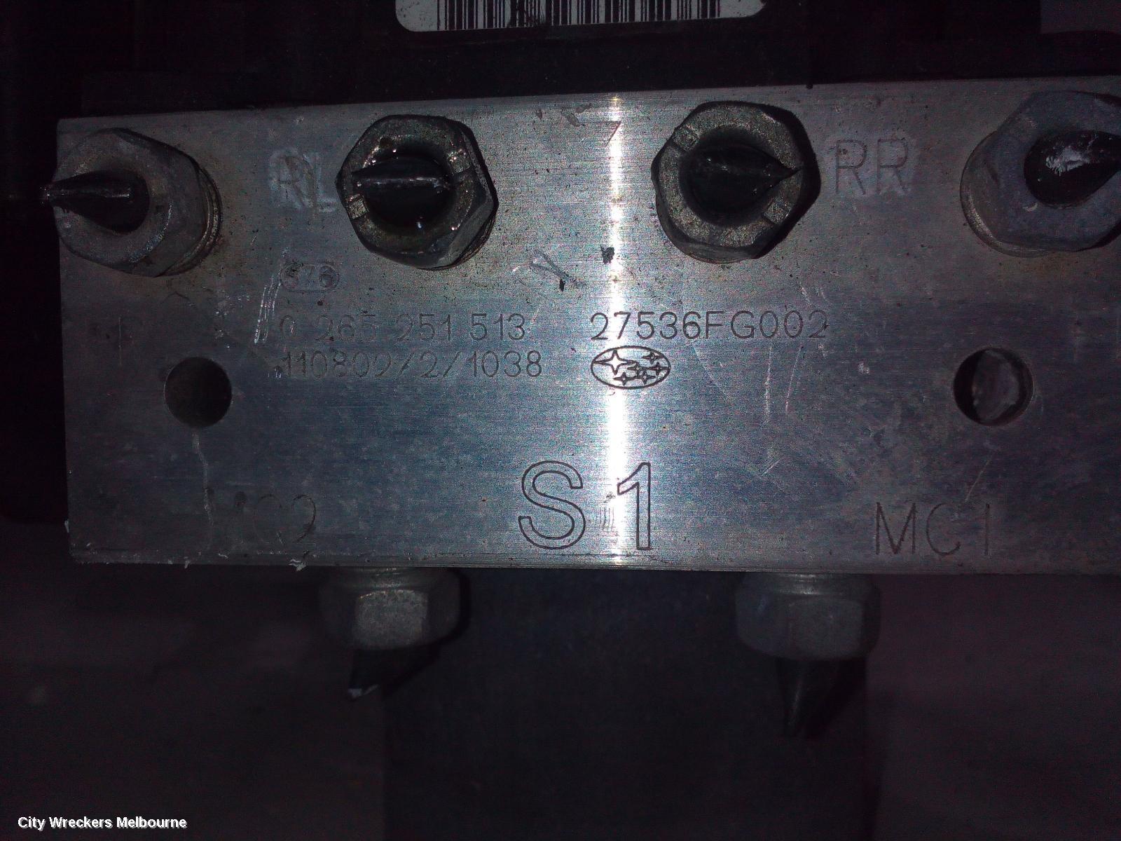 SUBARU IMPREZA ABS PUMP/MODULATOR, G3, P/N FG002, VDC TYPE, 04/2007 - 11/2011