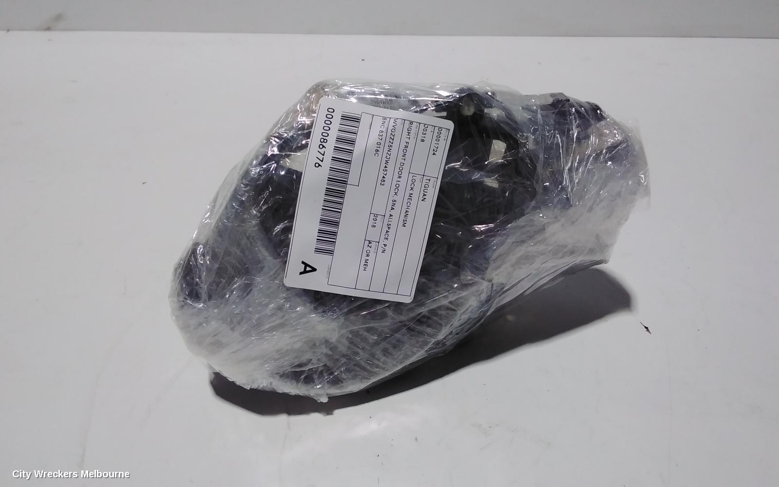 VOLKSWAGEN TIGUAN DOOR/BOOT/GATE LOCK, RIGHT FRONT DOOR LOCK, 5NA, ALLSPACE, P/N 5NN837016C, 10/2018 ONWARDS