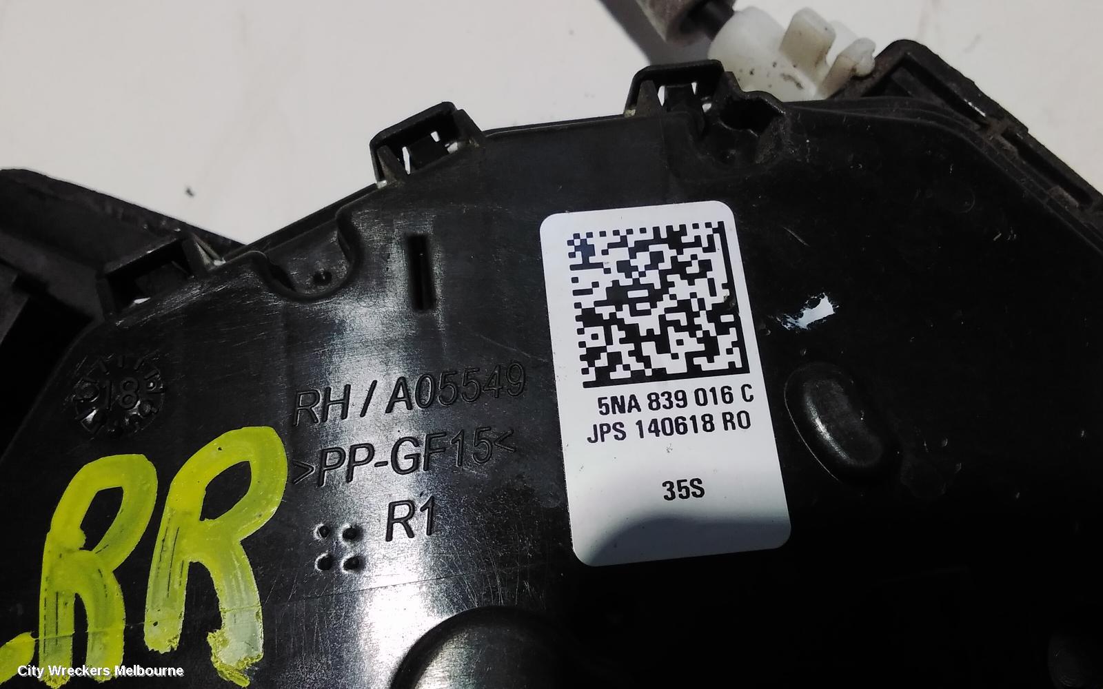 VOLKSWAGEN TIGUAN DOOR/BOOT/GATE LOCK, RIGHT REAR DOOR LOCK, 5NA, ALLSPACE, P/N 5NN839016A, 10/2018 ONWARDS
