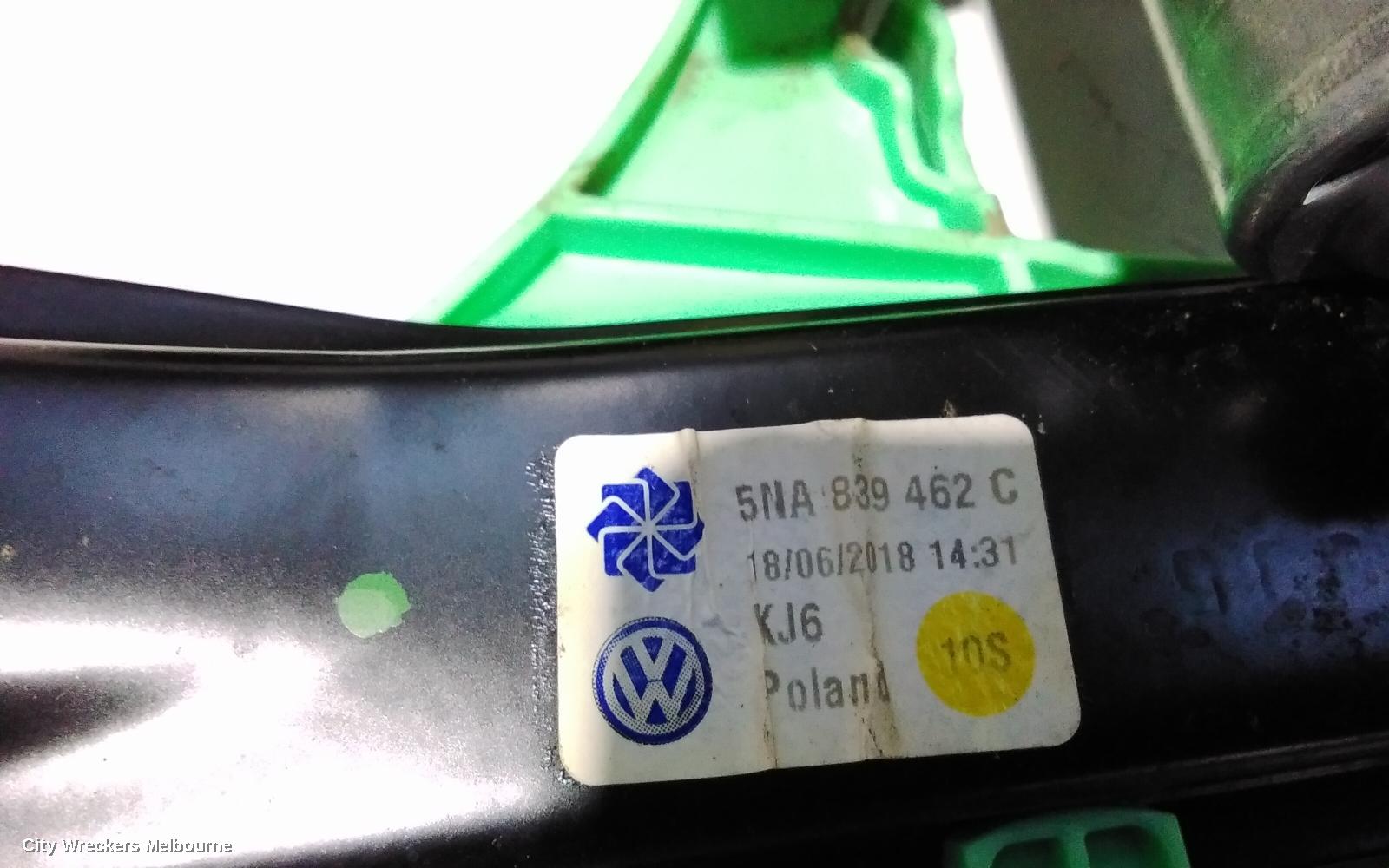 VOLKSWAGEN TIGUAN RIGHT REAR WND REG/MOTOR, DOOR REG ASSY (REG AND MOTOR), 5NA, 06/2016 ONWARDS, 5NA, 06/2016 ONWARDS