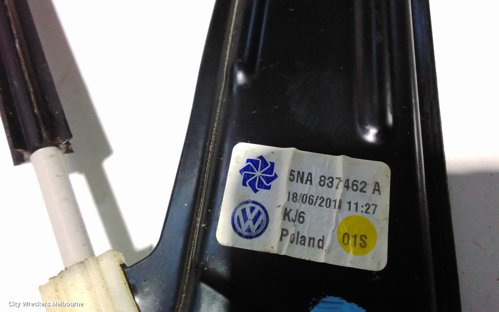 VOLKSWAGEN TIGUAN RIGHT FRONT WINDOW REG/MOTOR, DOOR REG ASSY (REG AND MOTOR), 5NA, 06/2016 ONWARDS