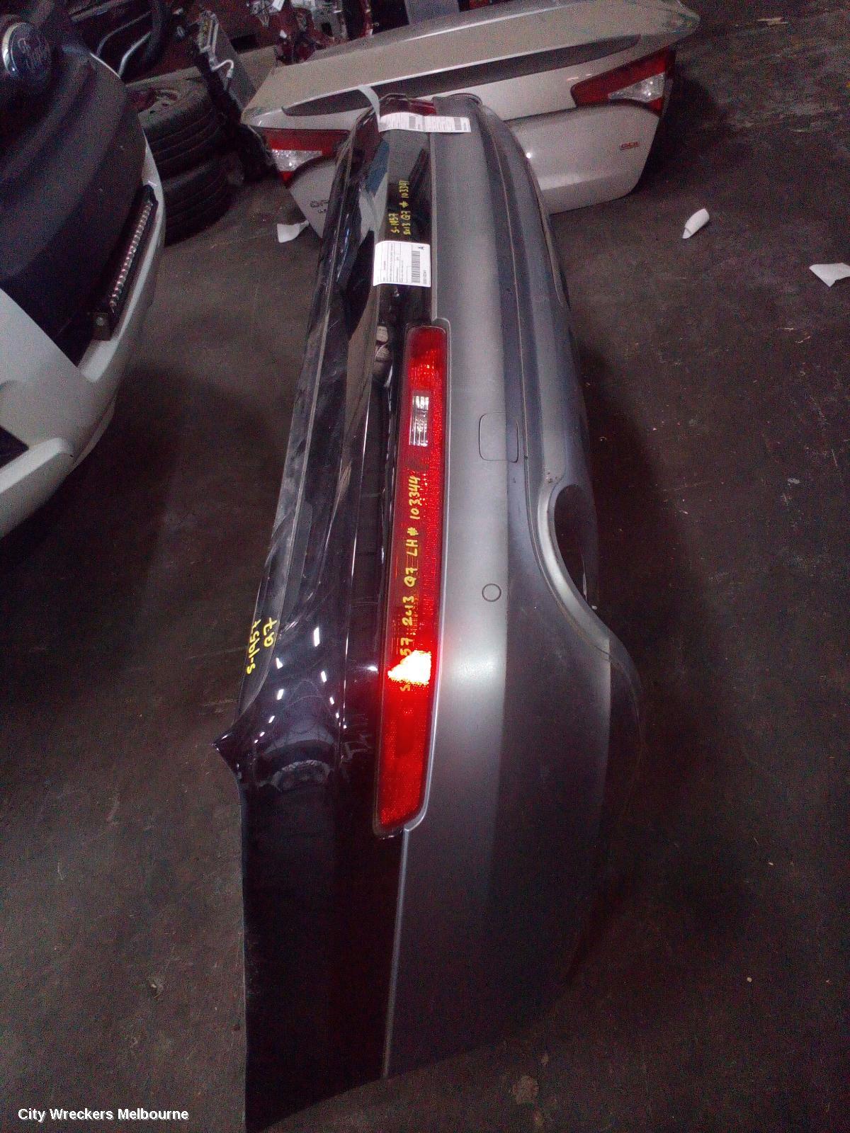 AUDI Q7 REAR BUMPER, BUMPER BAR (2 PIECE), 4L, GREY, 10/2009 - 08/2015