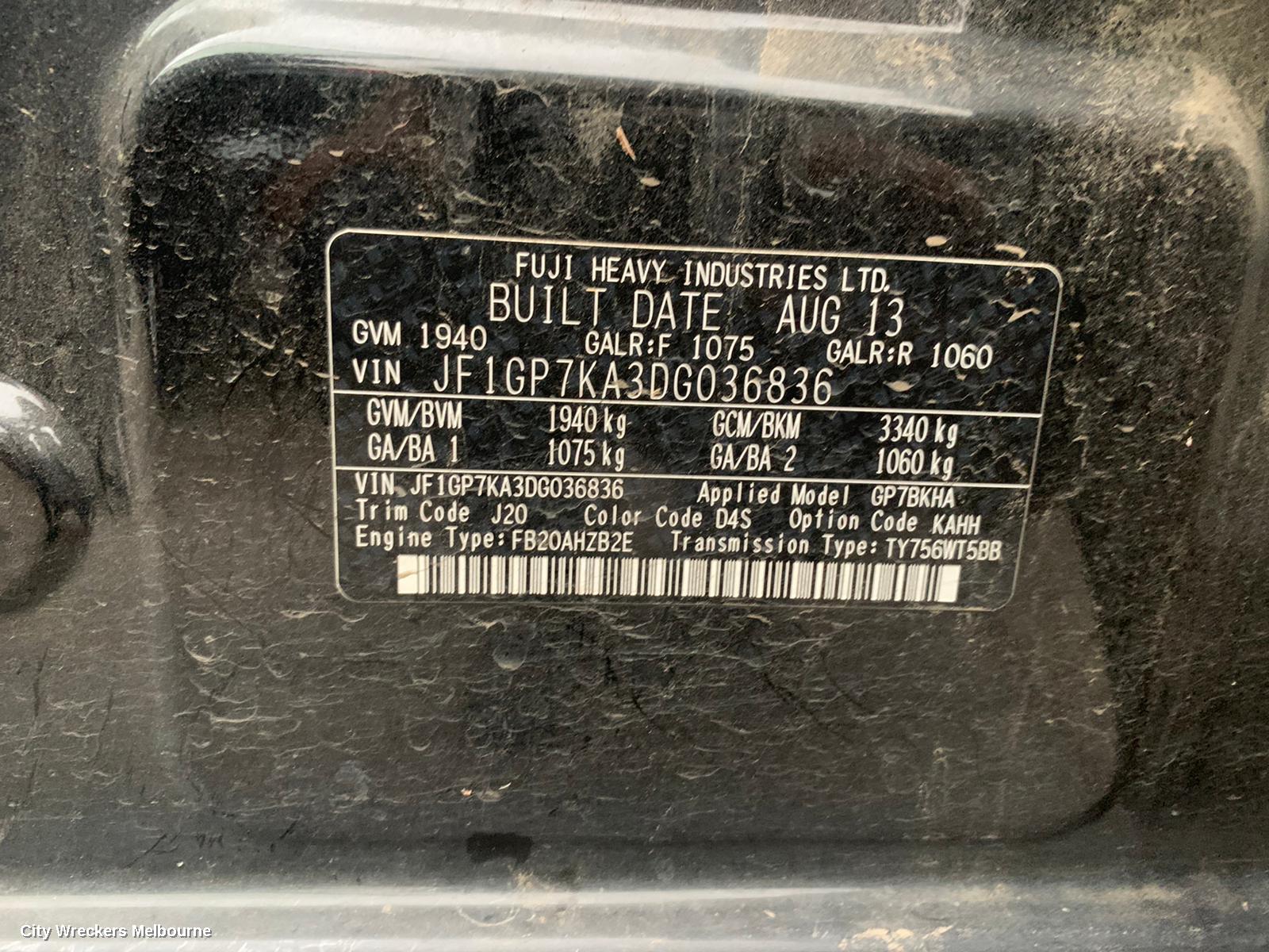 SUBARU XV LEFT FRONT WINDOW REG/MOTOR, POWER, G4X, 08/2011 - 04/2017