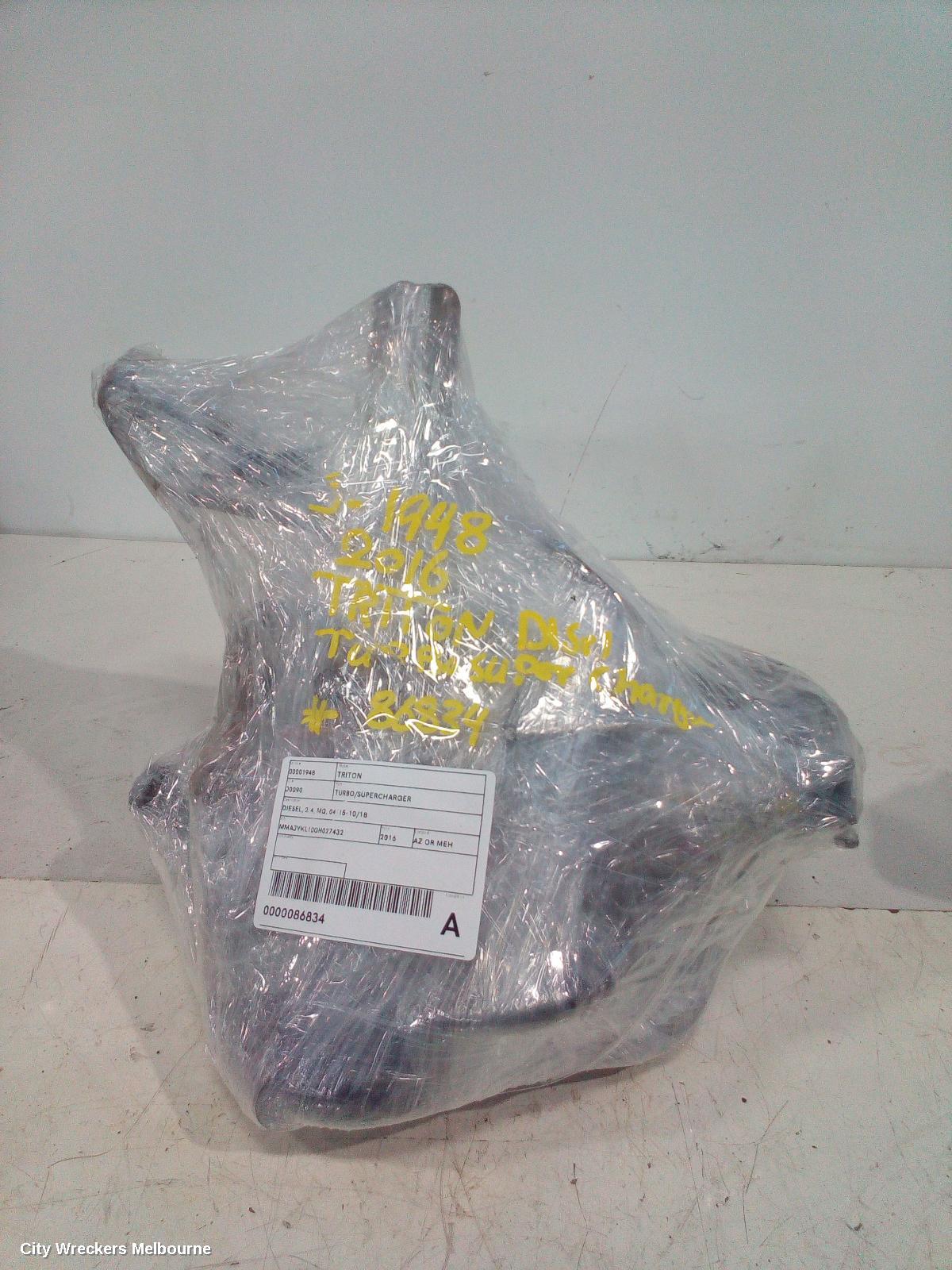 MITSUBISHI TRITON TURBO SUPERCHARGER, DIESEL, 2.4, 4N15, MQ, VACUUM ACTUATOR TYPE, 03/2015 - 10/2018