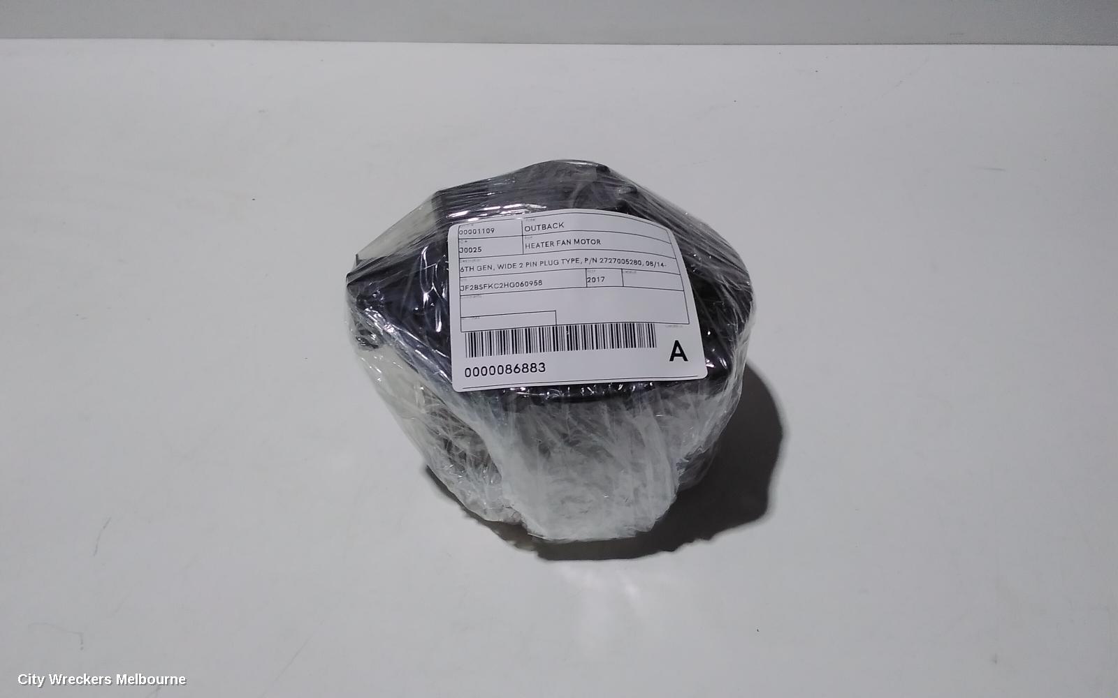 SUBARU OUTBACK HEATER FAN MOTOR, 6TH GEN, WIDE 2 PIN PLUG TYPE, P/N 2727005280, 08/2014 - 12/2020
