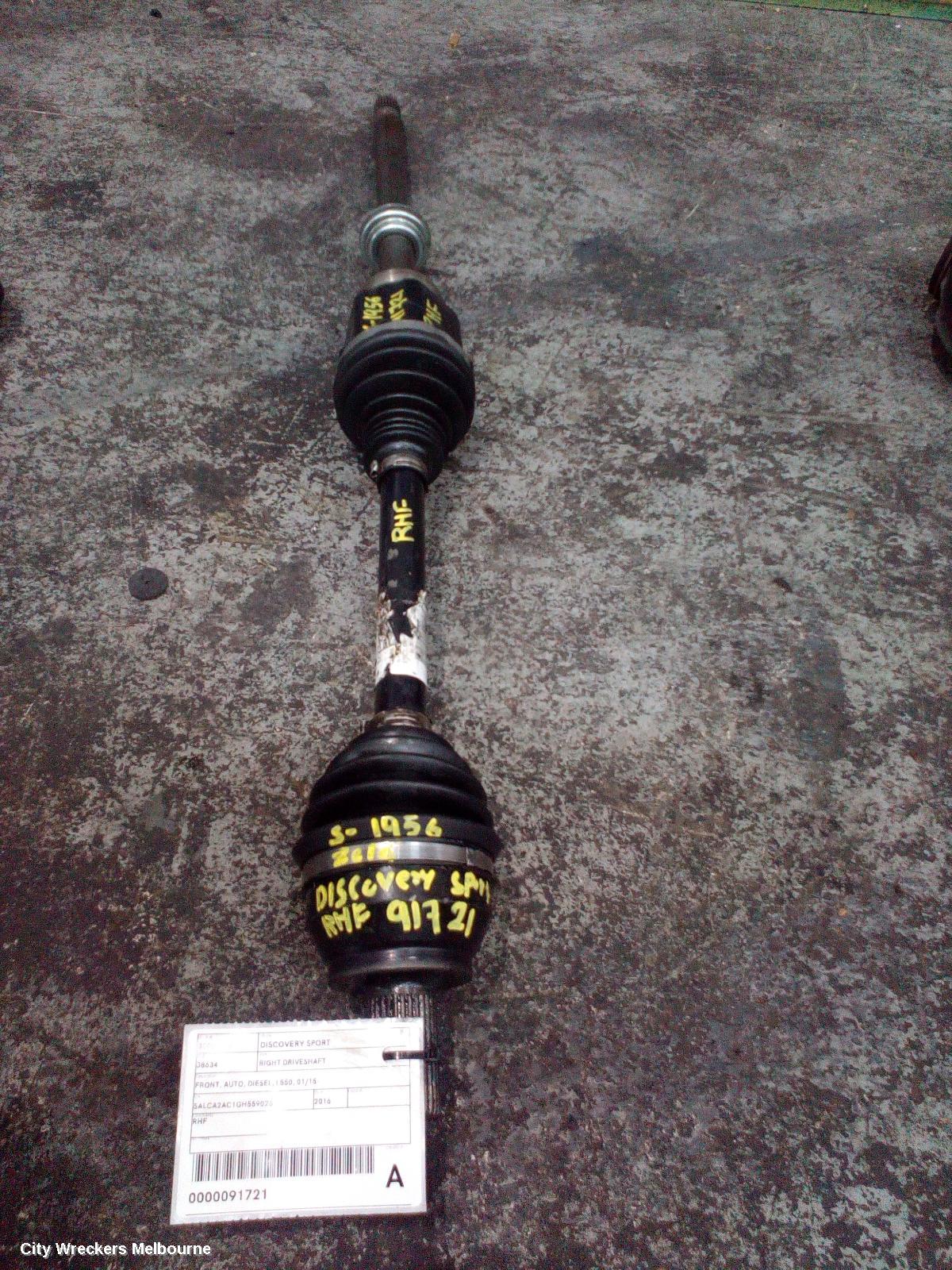 LAND ROVER DISCOVERY SPORT RIGHT DRIVESHAFT, FRONT, AUTO, DIESEL, L550, 01/2015 ONWARDS