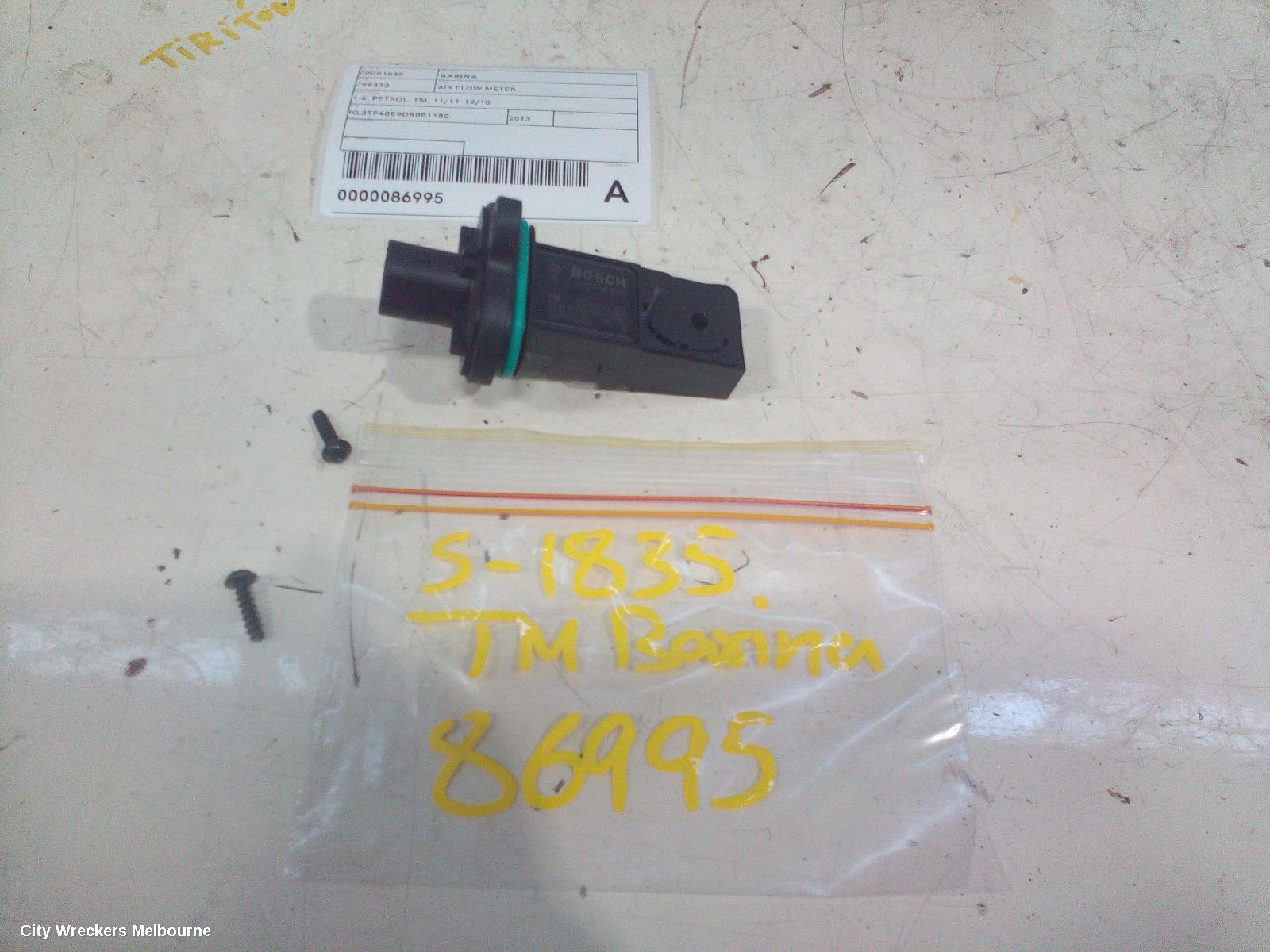 HOLDEN BARINA AIR FLOW METER, 1.6, PETROL, TM, 11/2011 - 12/2018