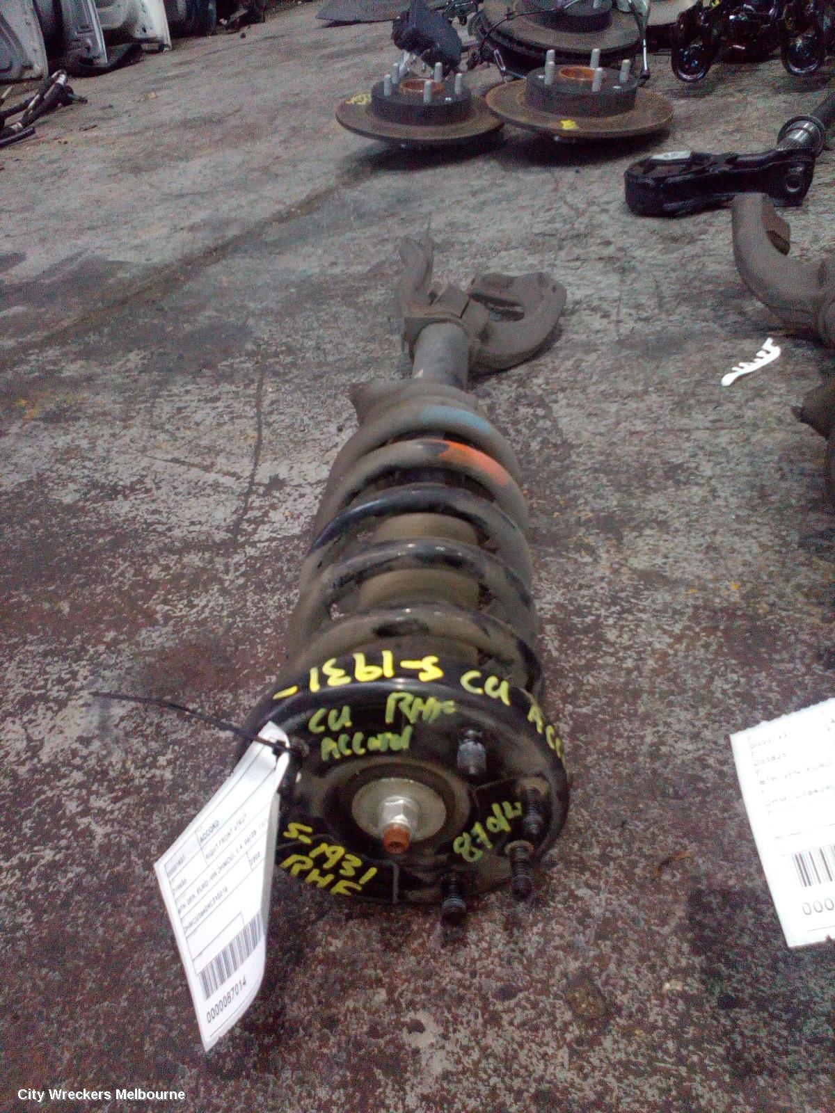 HONDA ACCORD RIGHT FRONT STRUT, 8TH GEN, EURO (VIN JHMCU), 2.4, 06/2008 - 12/2015