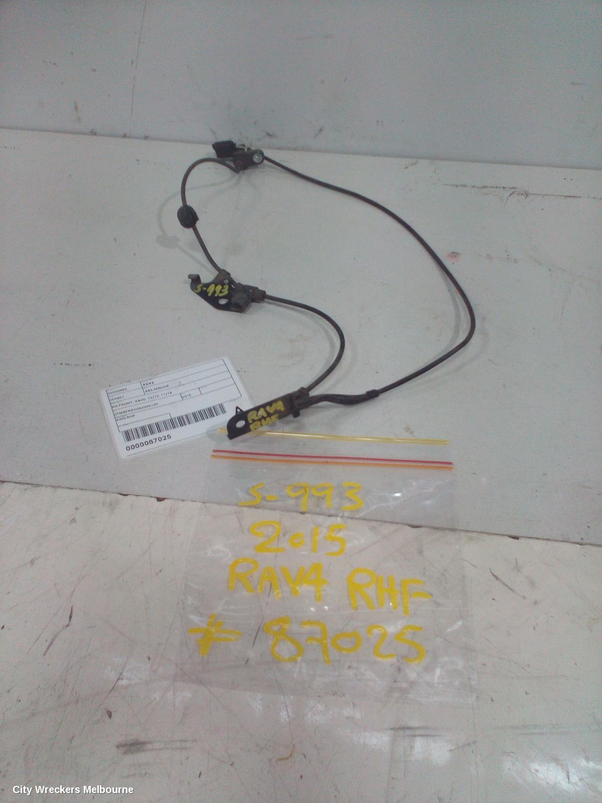 TOYOTA RAV4 ABS SENSOR, RH FRONT, XA40, 12/2012 - 11/2018